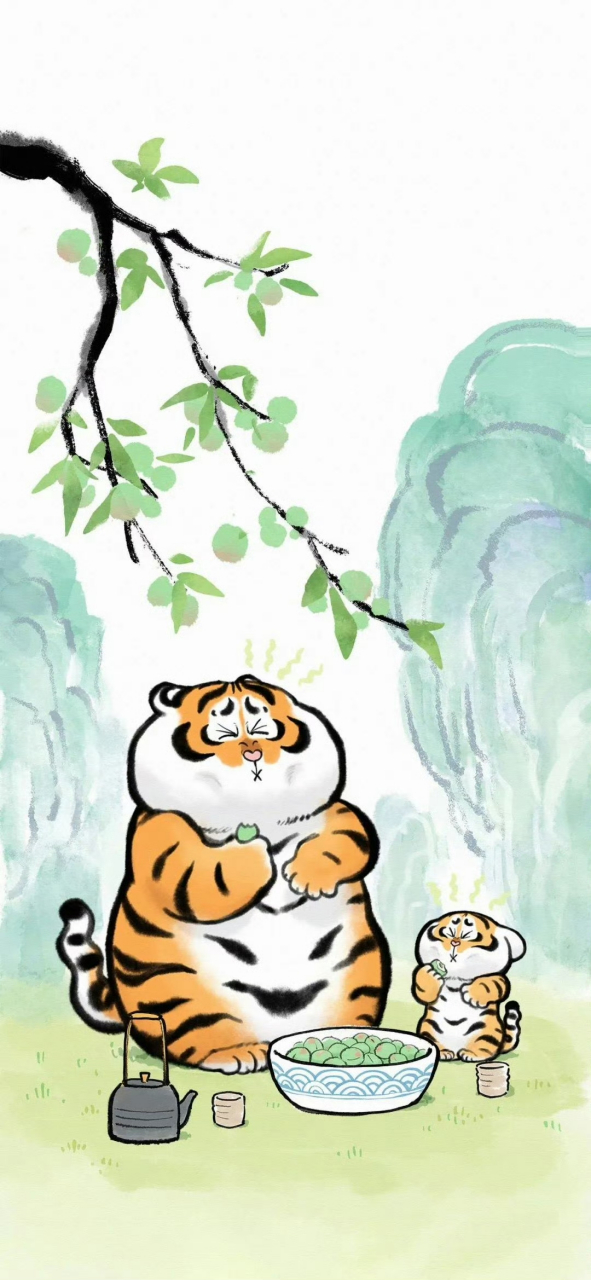呆萌可爱老虎壁纸 #壁纸# #可爱