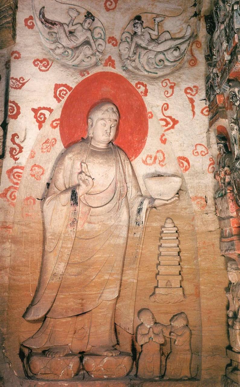 陕西黄陵县万安禅院千佛寺石窟阿育王施土浮雕(北宋)#传统文化# #石窟