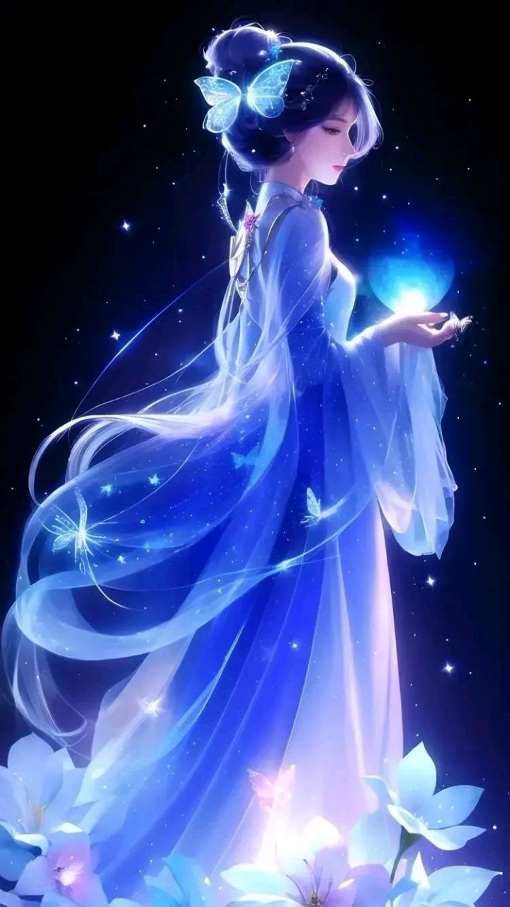 二次元美女壁纸,好像蓝精灵翩然起舞,优雅美丽的公主