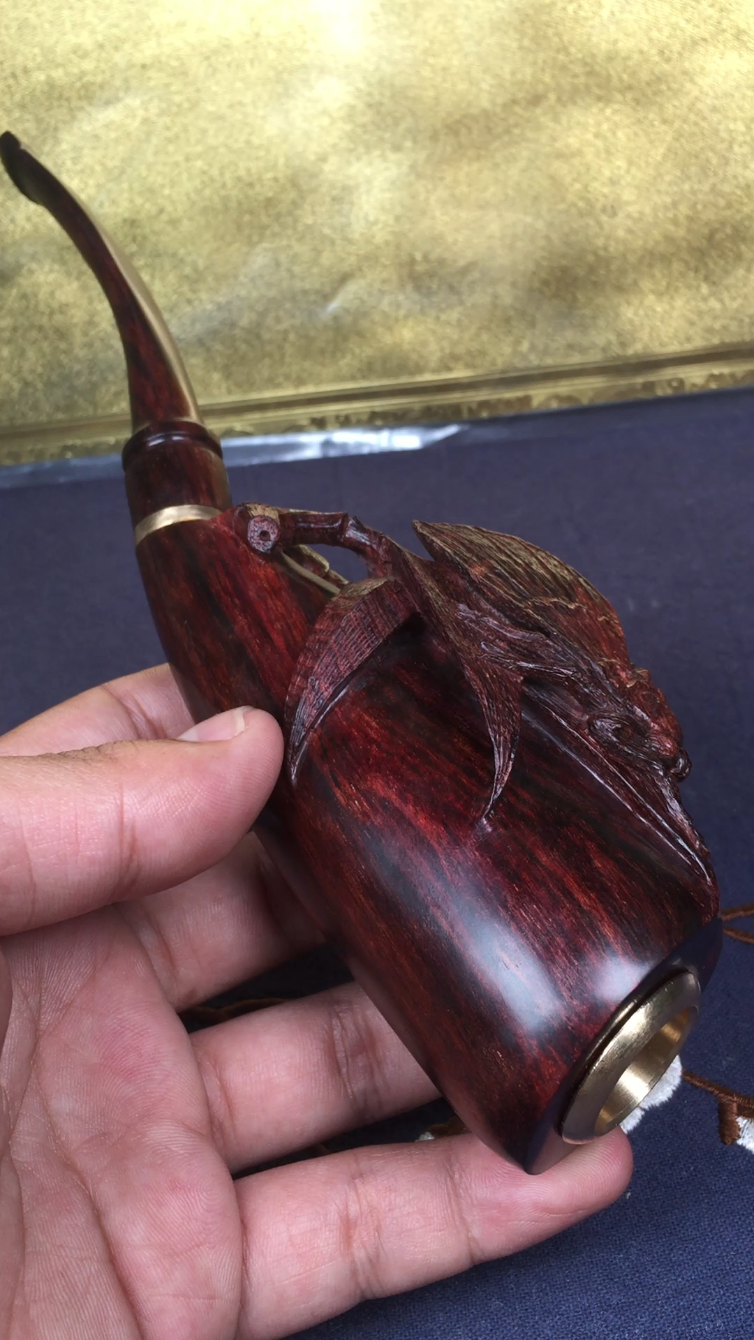 海南黄花梨紫油梨烟斗