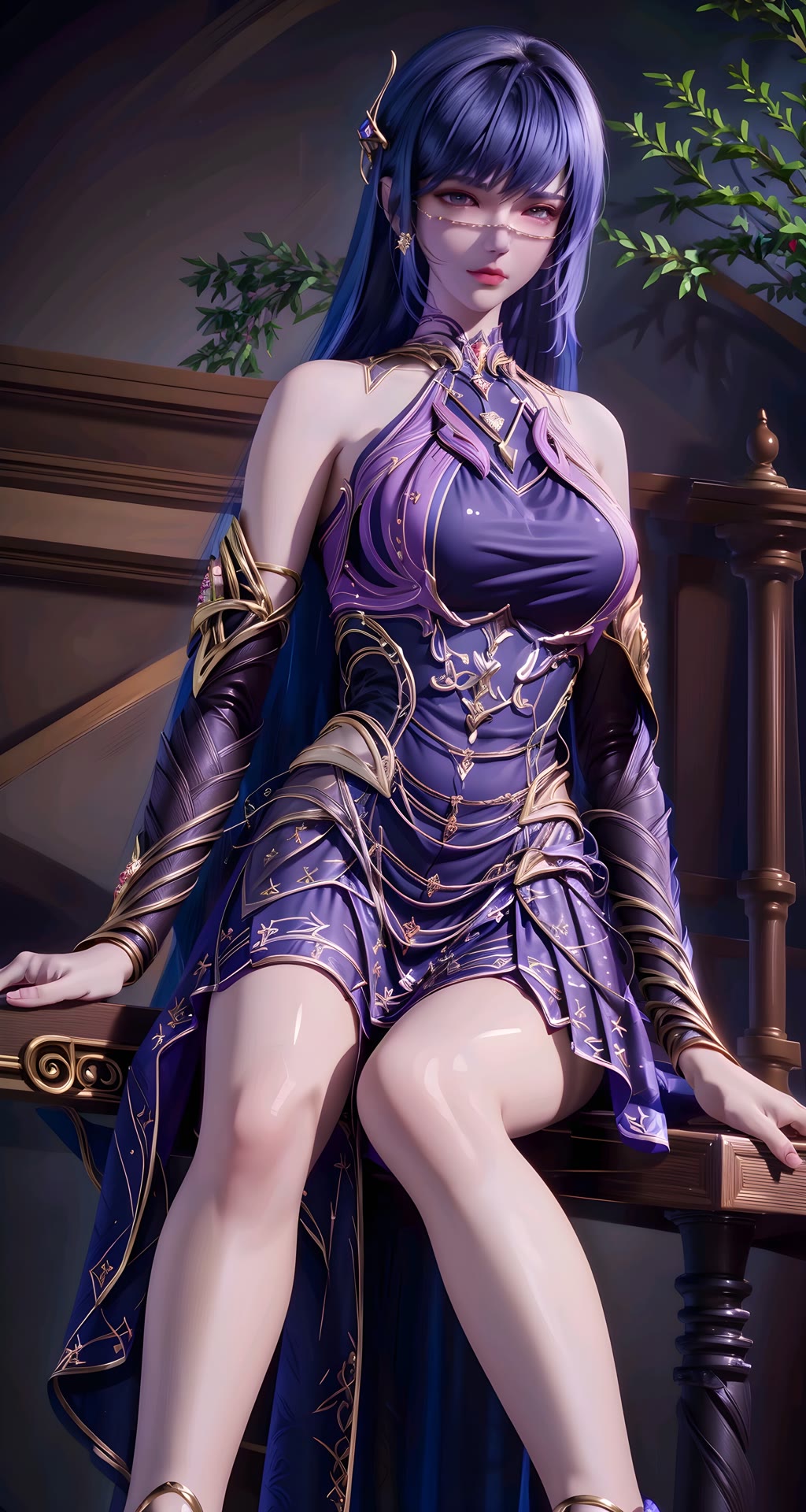 云曦与圣采儿穿上紫色穿搭,你更喜欢哪个