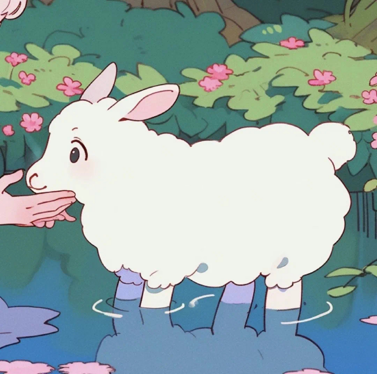 情侣头像 少女与羊