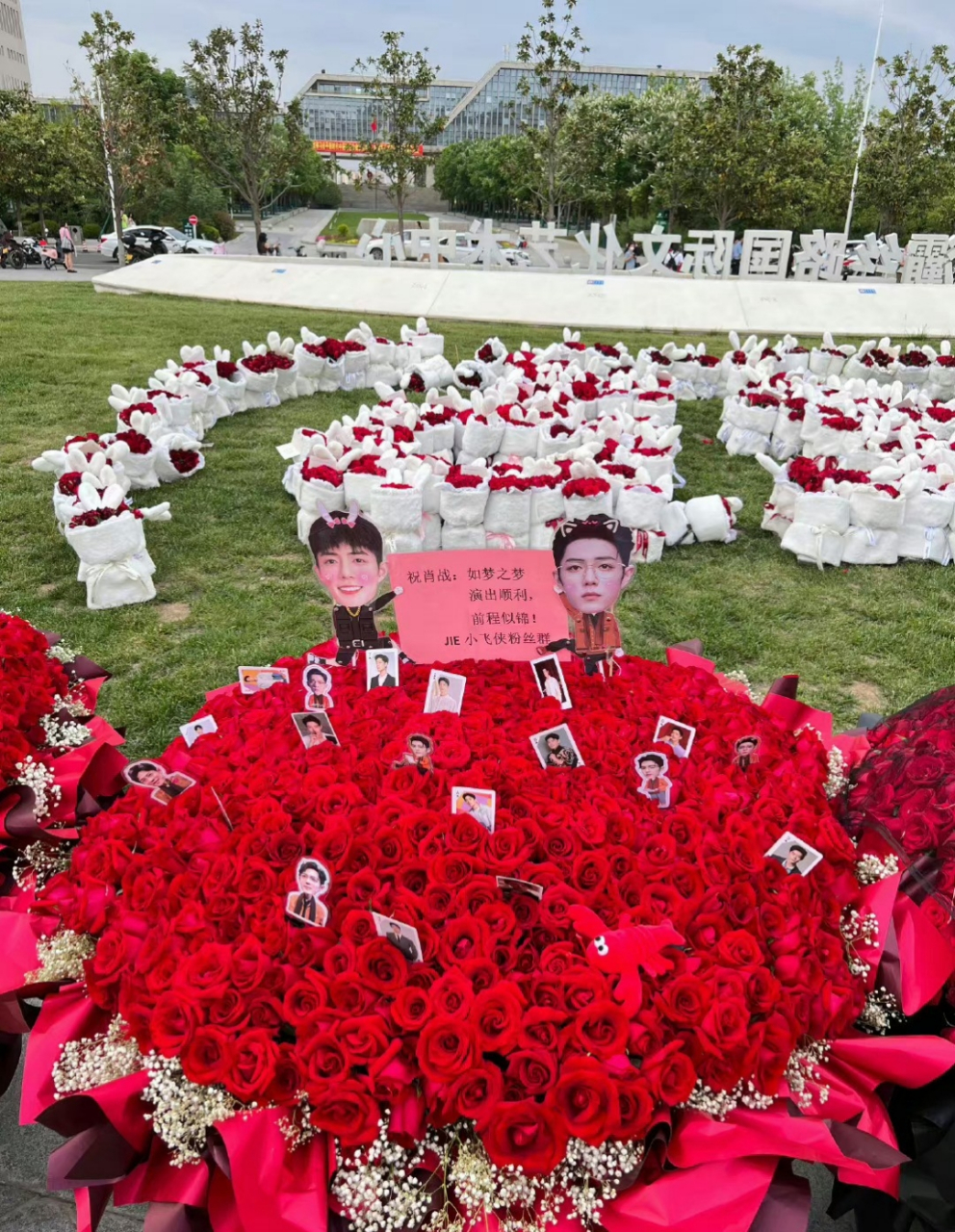 从武汉开始的倾一城玫瑰,在西安也用玫瑰花海收尾,这是肖战和粉丝们的