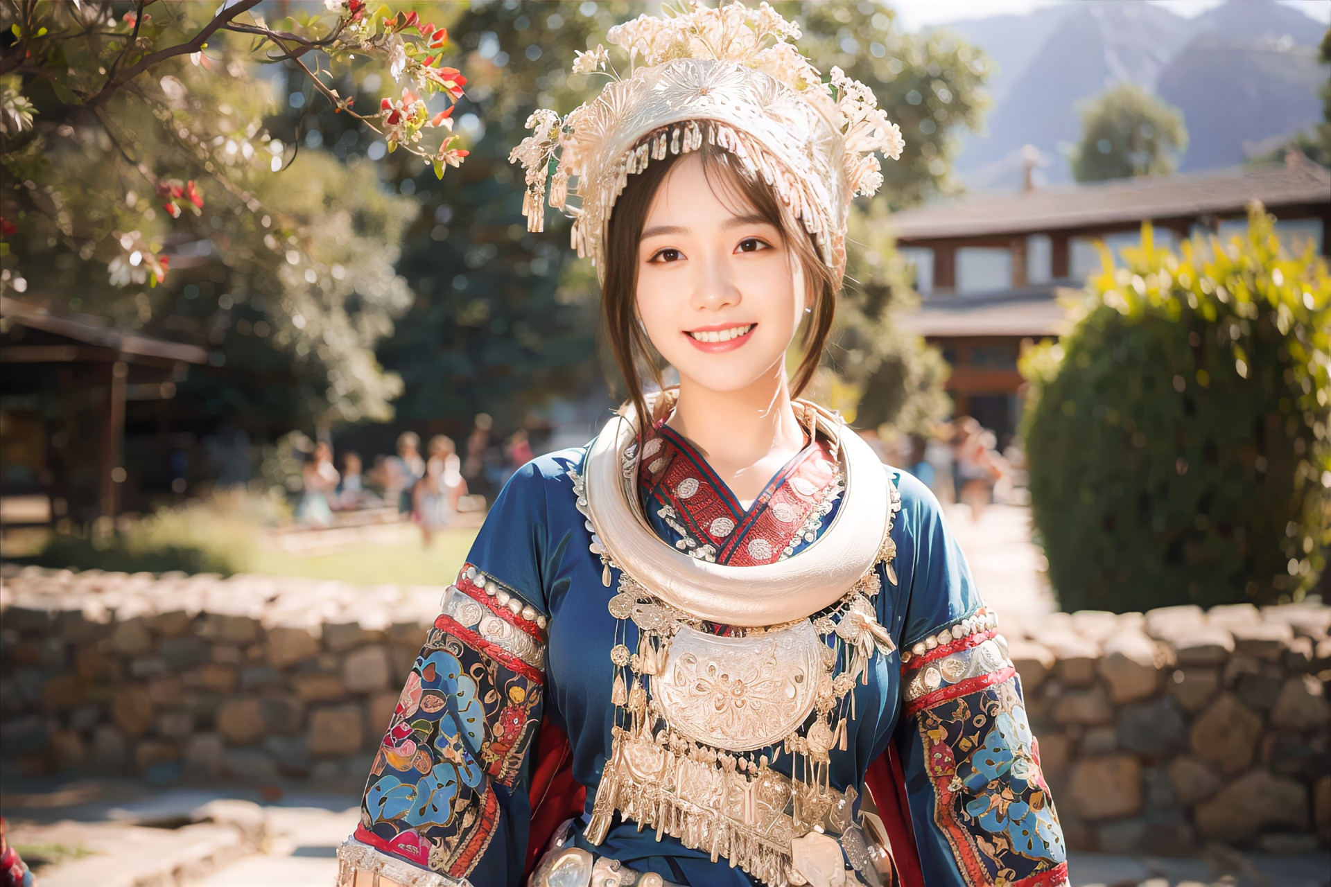 ai生成的苗族美女