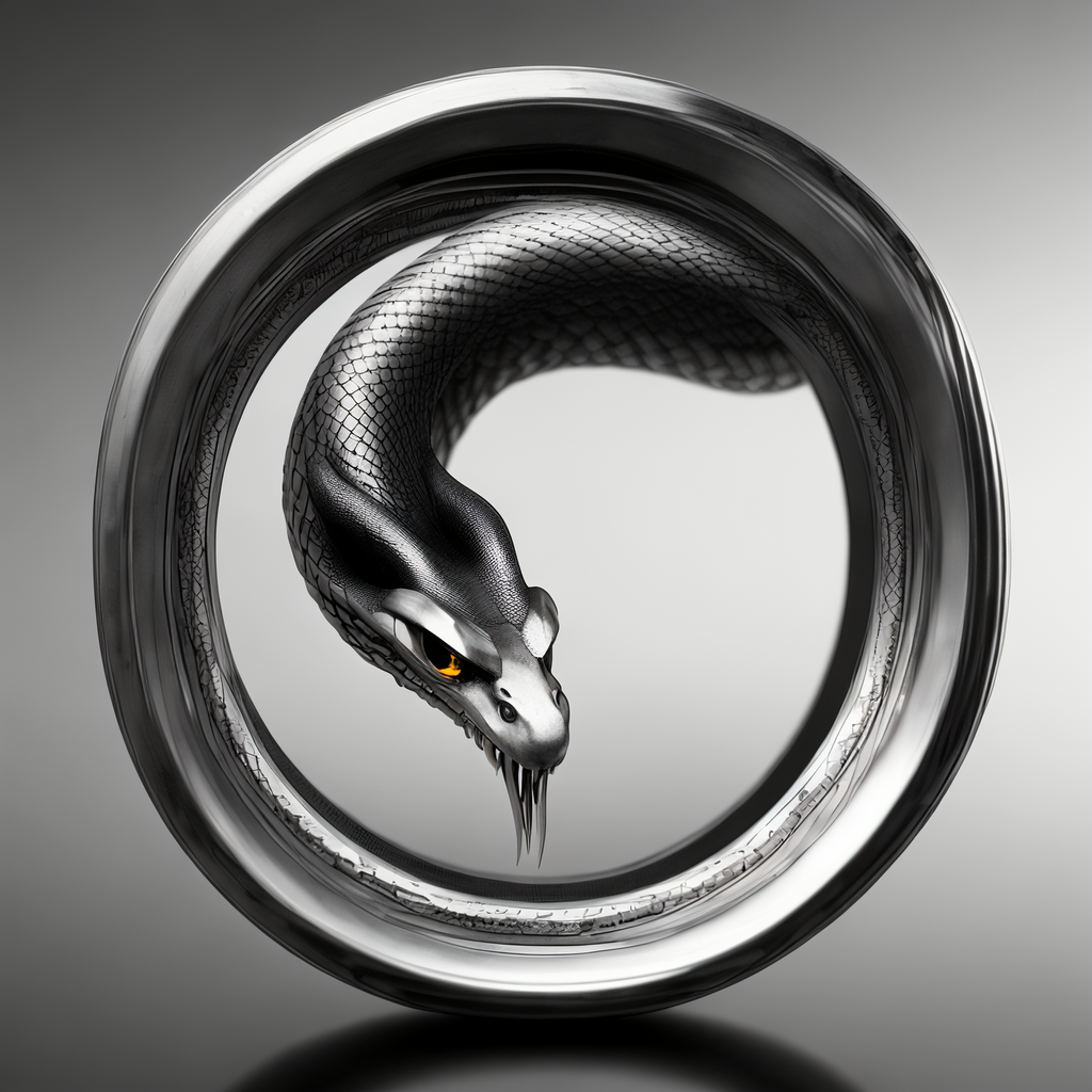 蛇不锈钢镜面蛇雕塑艺术