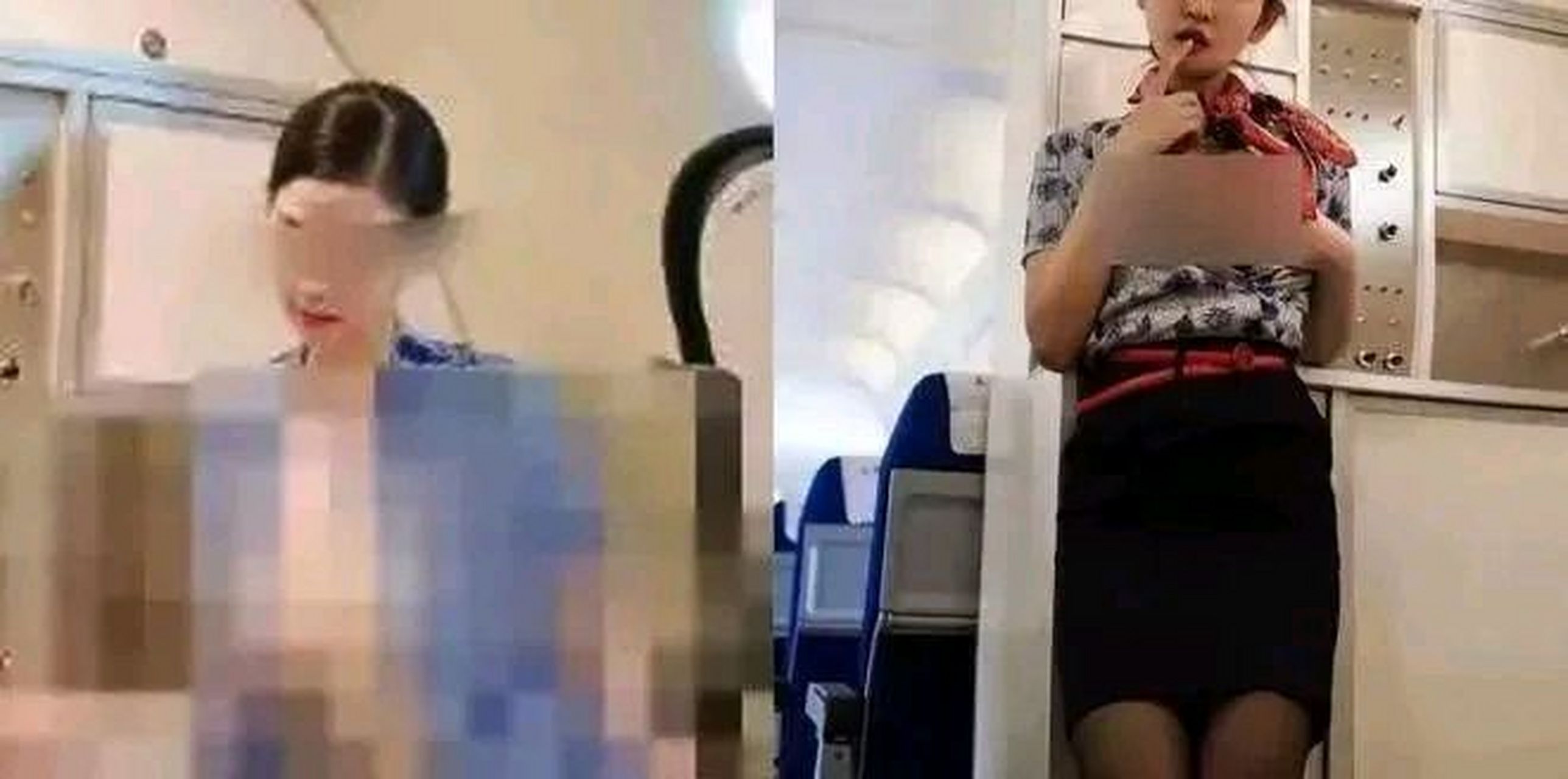 一位空姐郭某竟然趁着飞机限流的空闲时间,在洗手间拍下自己衣冠不整