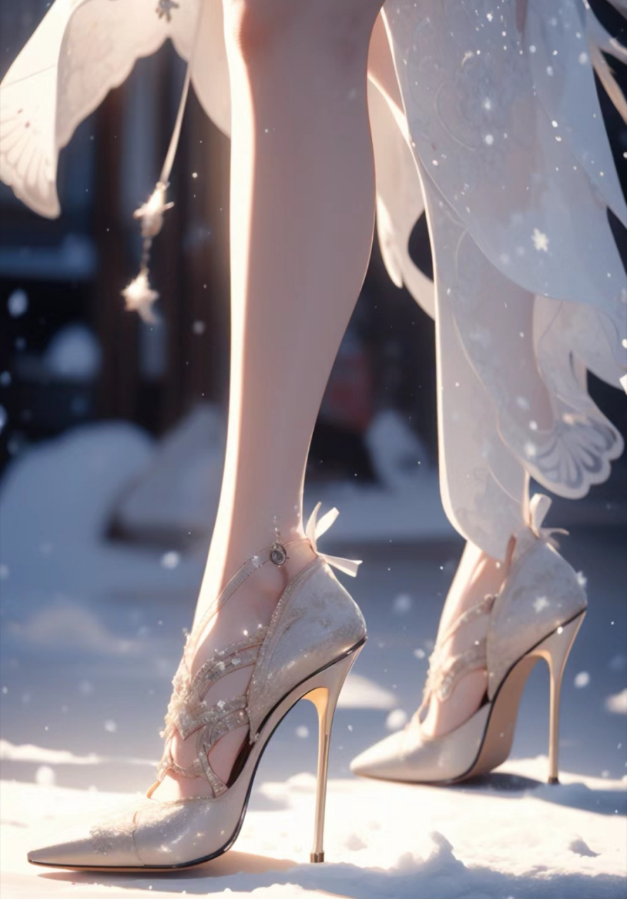 ai 绘画,美腿,玉足,高跟鞋