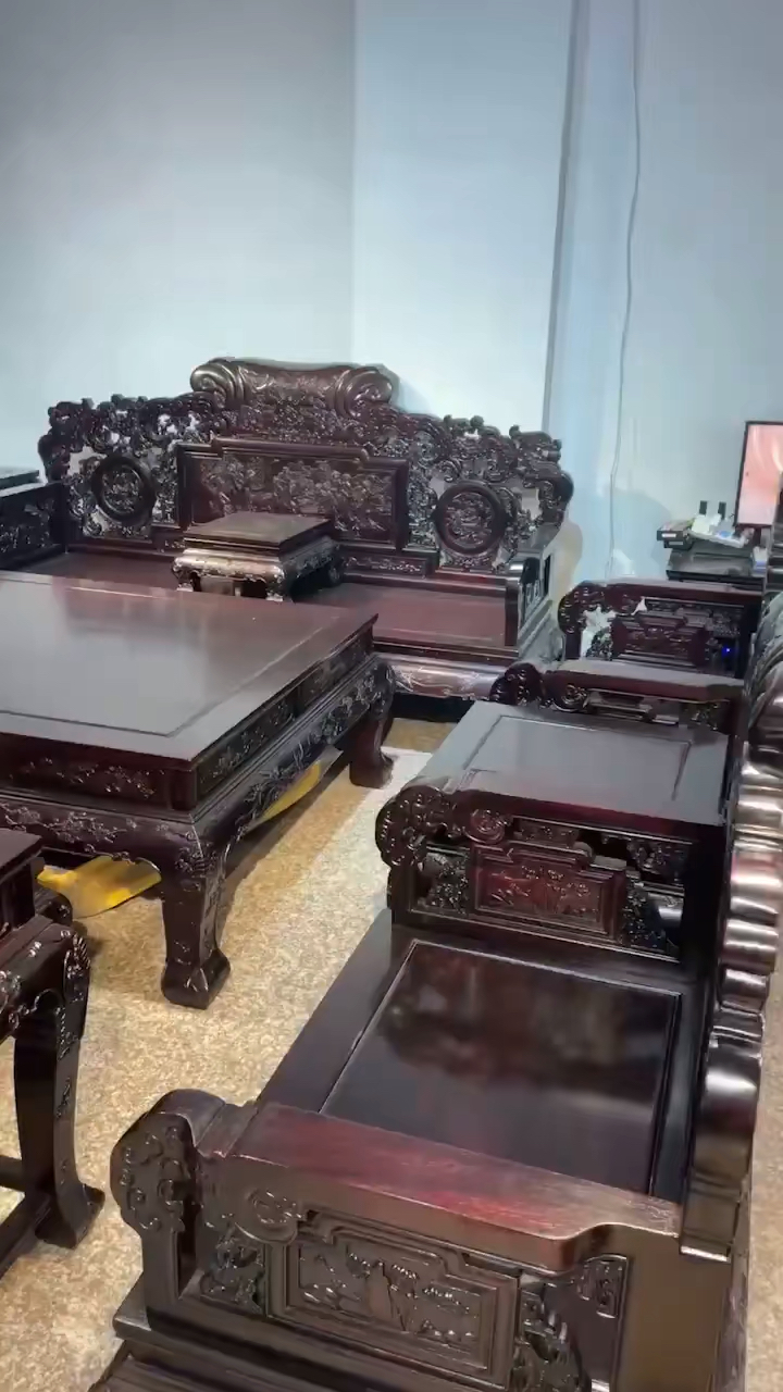 印度小叶紫檀精品沙发 印度小叶紫檀太师椅三件套