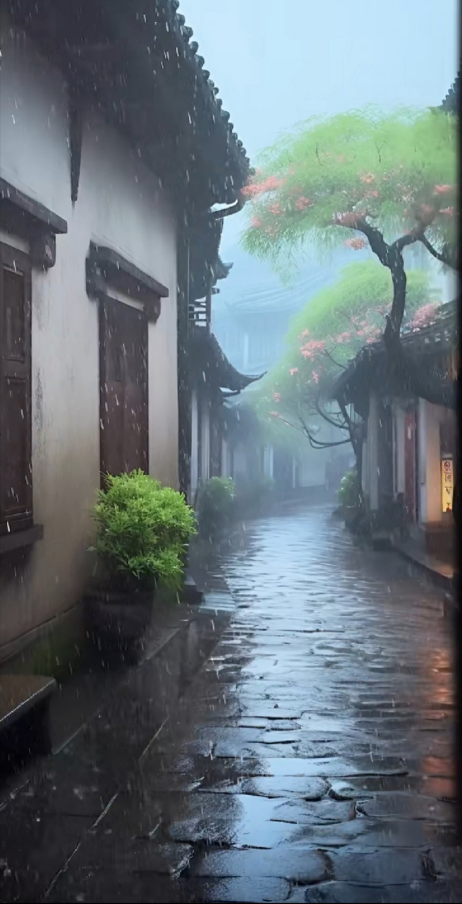 雨水的图片景色大图图片