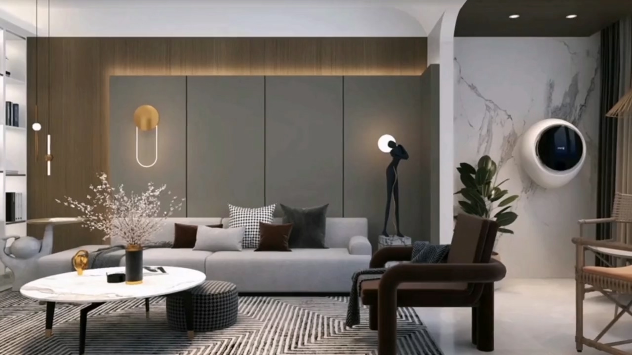 漂亮的轻奢风连云港秋贸环保新材料碳晶板全屋定制