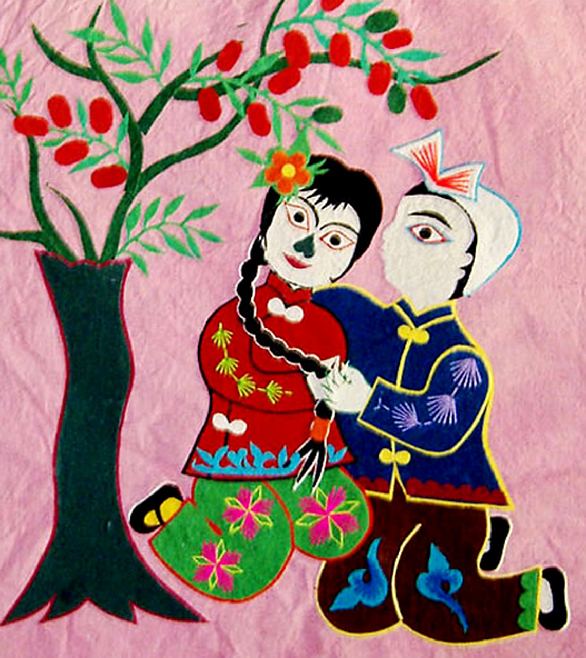 非遗民间艺术,陕西延川布堆花(画)  陕西延川布堆画源自广泛流行于