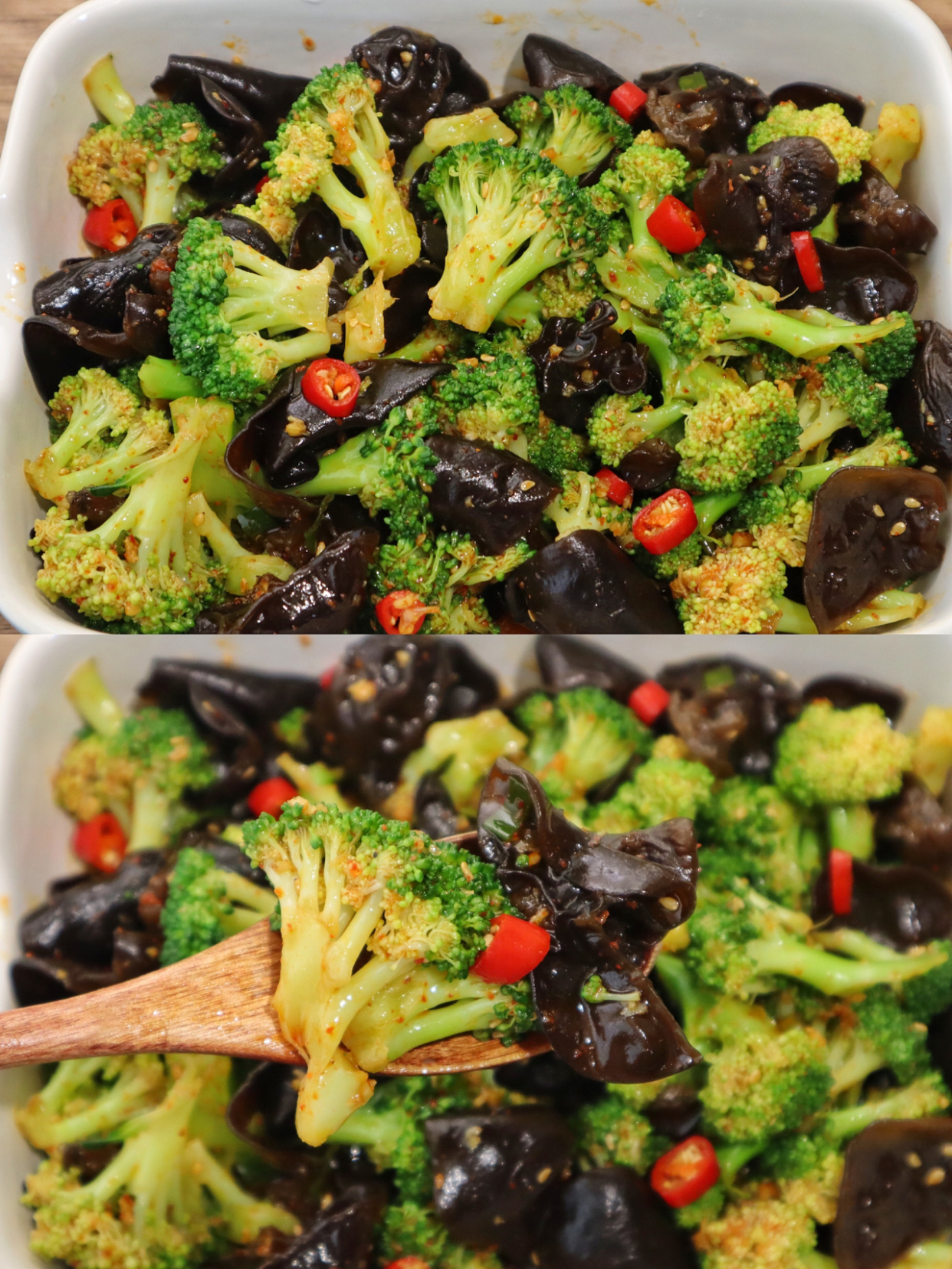 西兰花很寡淡不好吃,今天做的这个凉拌西兰花木耳我觉得你会爱上的!