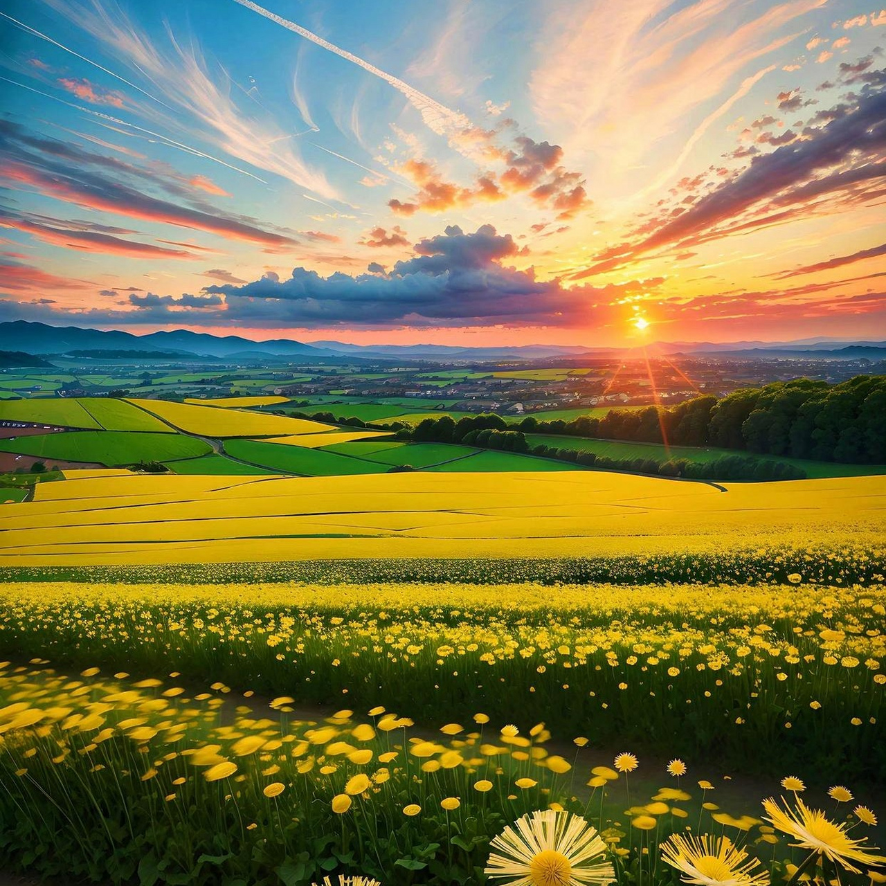 日出东方97光芒大地97生机盎然07"日出何其温柔97大地散尽