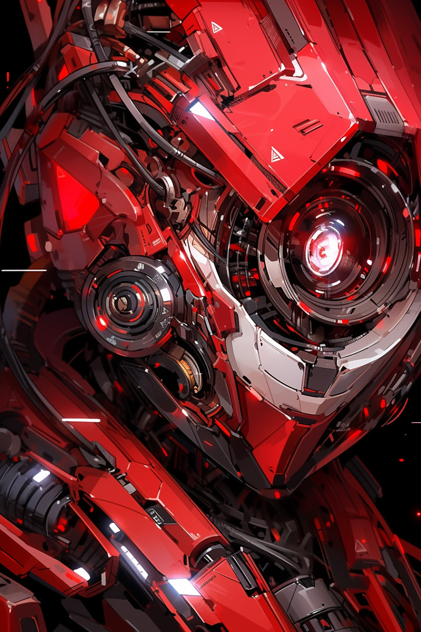红眼机器人特写#ai绘画# #二次元# #机械