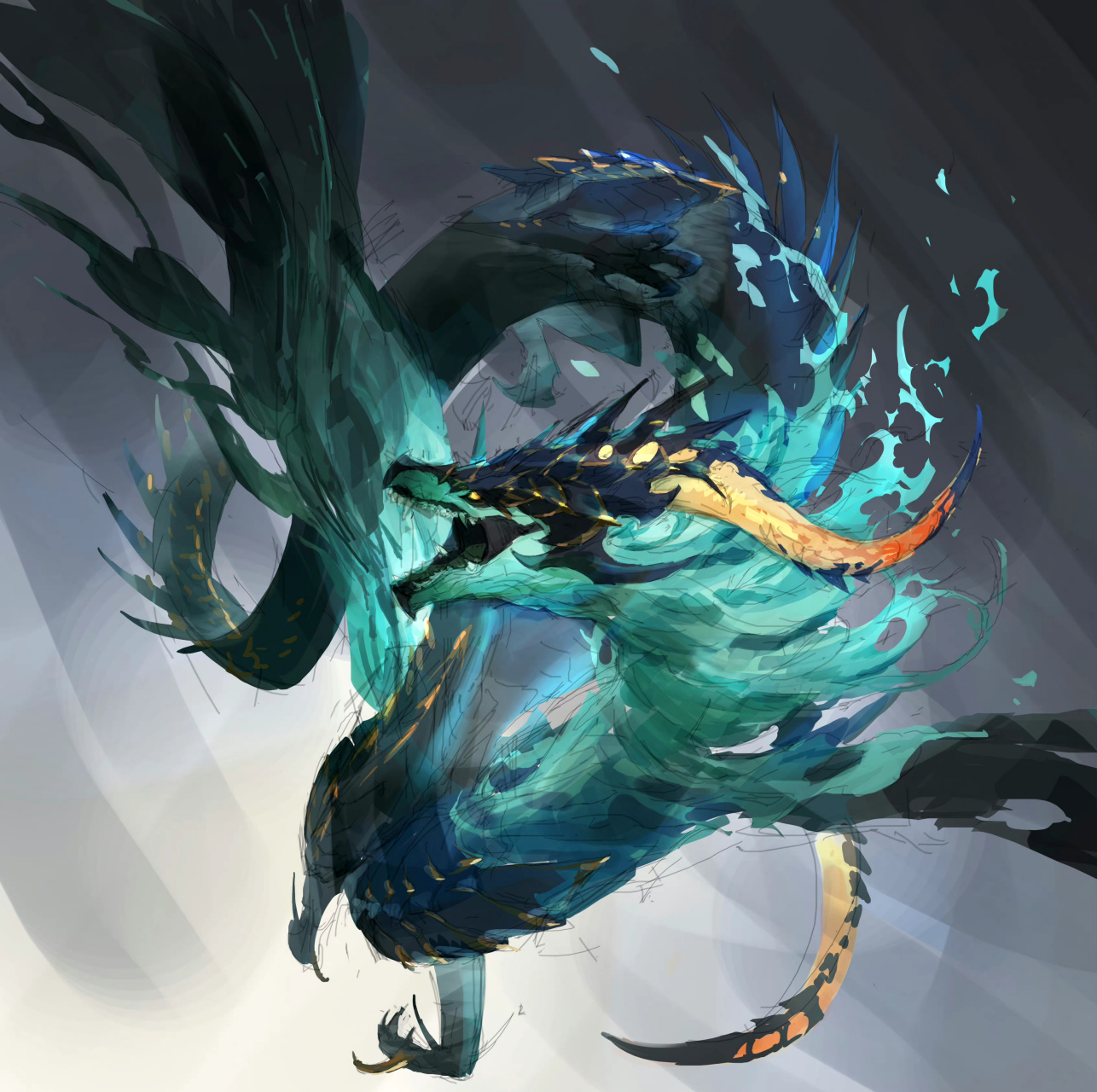 一组瑰丽的奇幻生物插画欣赏,生物华丽精致,by 滑滑皂.