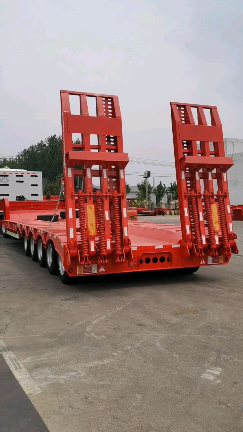 五桥低平板半挂车#四桥拖板车#山东梁山平板车厂家#大件运输拖车-度小