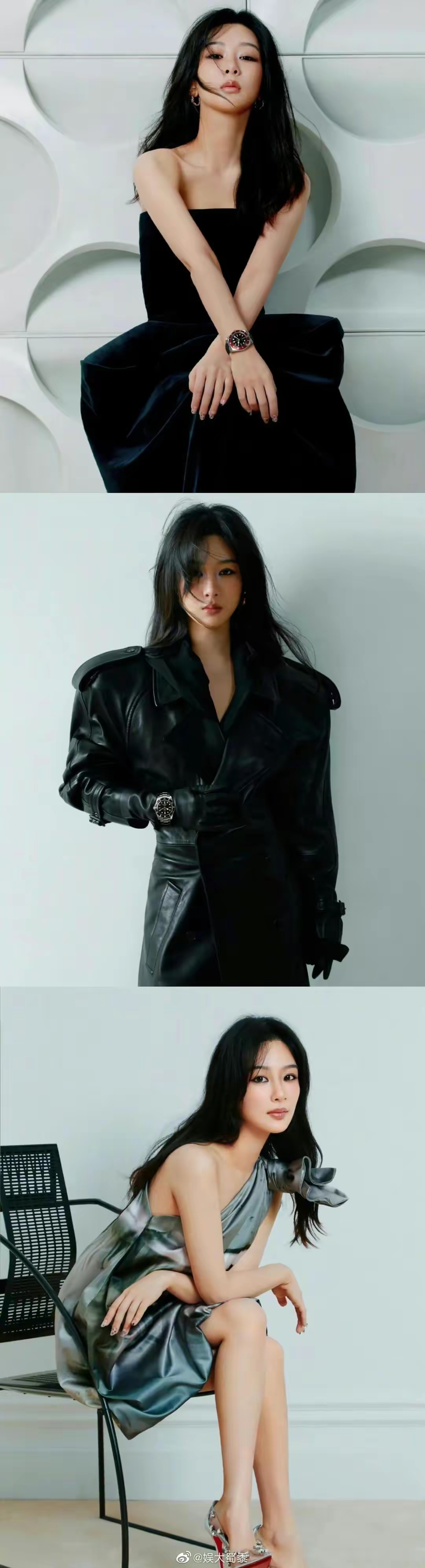 杨紫尝试新风格黑白风大片,直观感受到来自杨紫的美颜暴击!