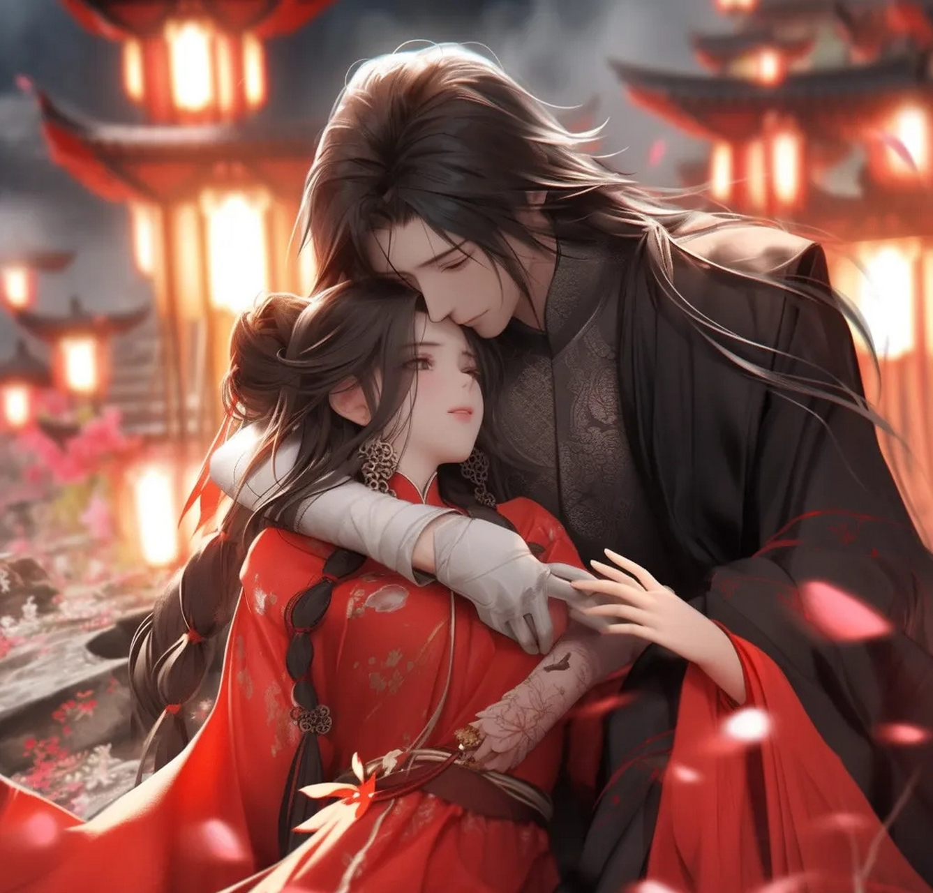 甜酥酥古风情侣头像|红衣系列