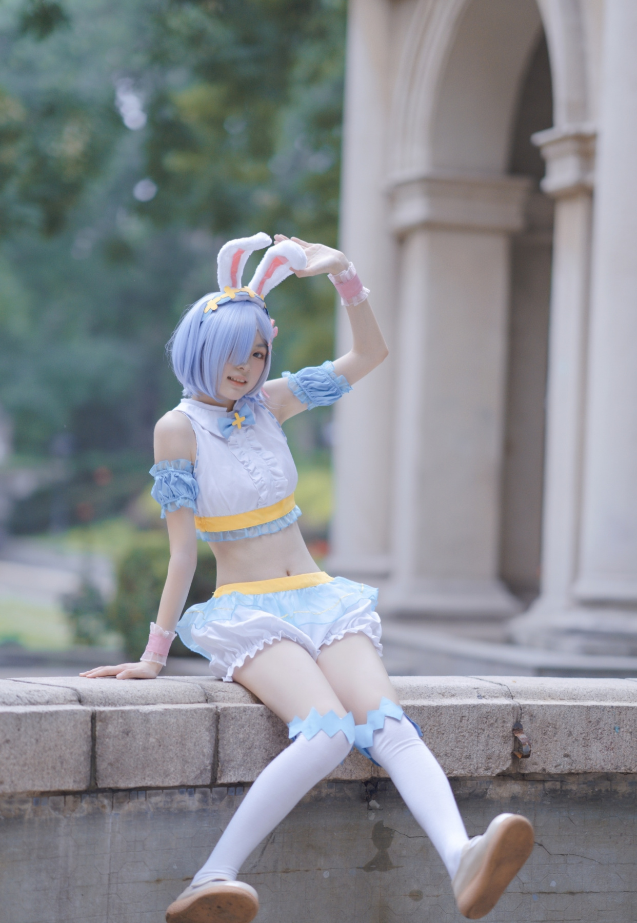 超可爱的兔子雷姆cos,兔兔那么可爱,你怎么会不喜欢她呢?