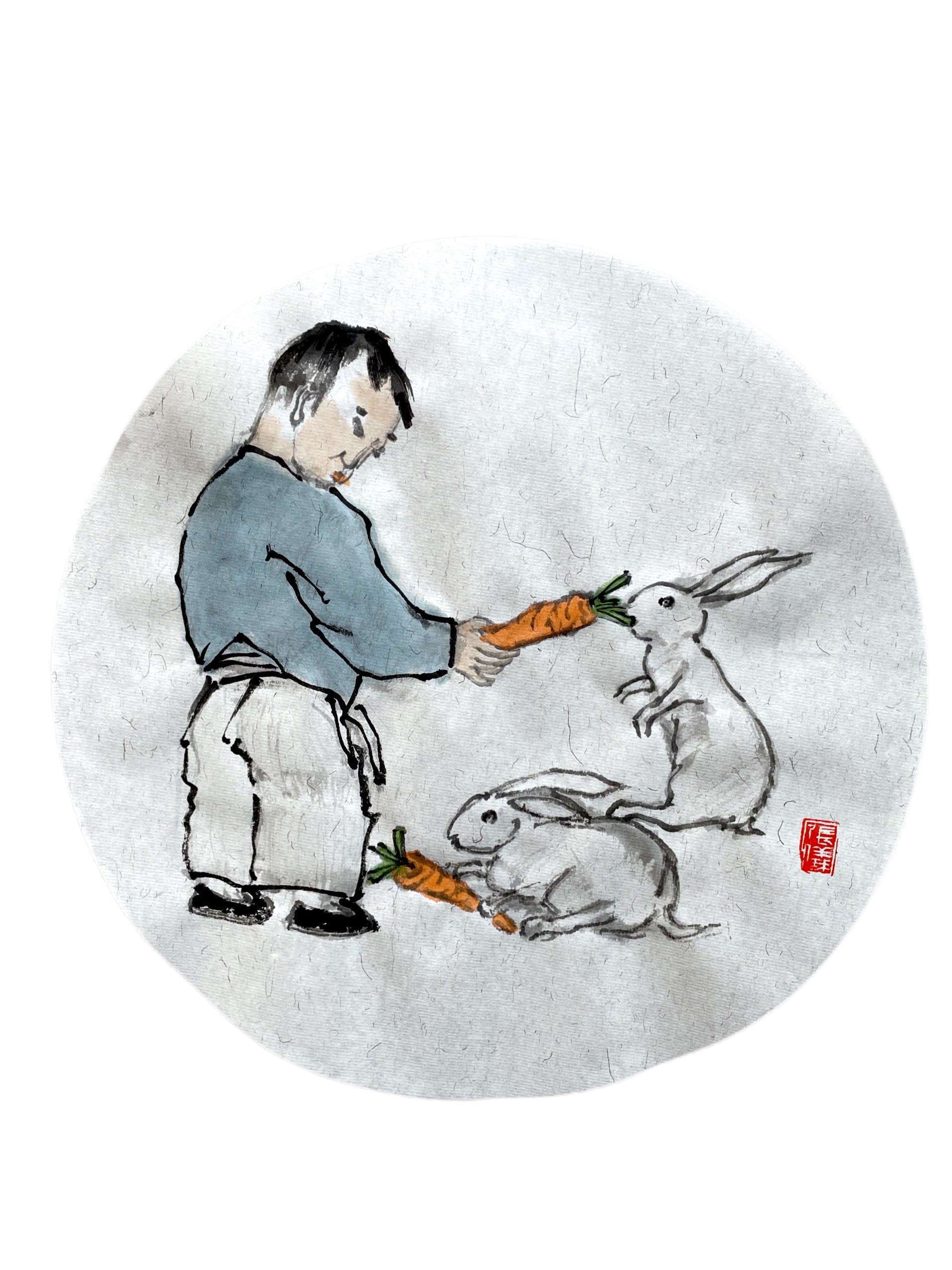 癸卯金兔|张仪水墨童趣