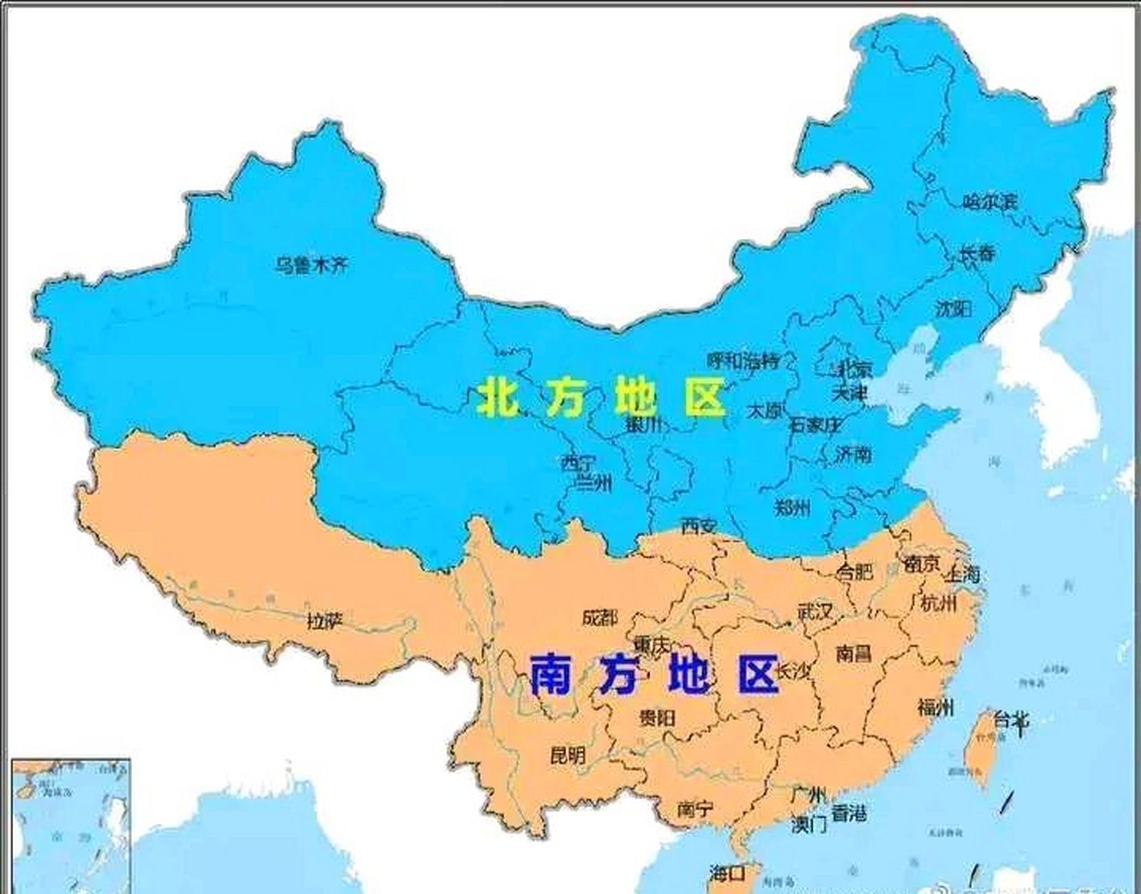 秦岭淮河一线,标准的中国南北分界线