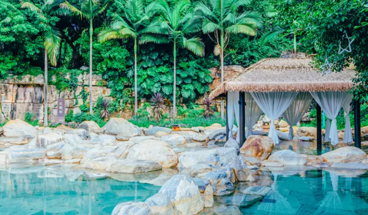 2,弥勒大佛>锦屏后海;3,弥勒寺>湖泉半山温泉;4,弥勒湖泉温泉>湖泉