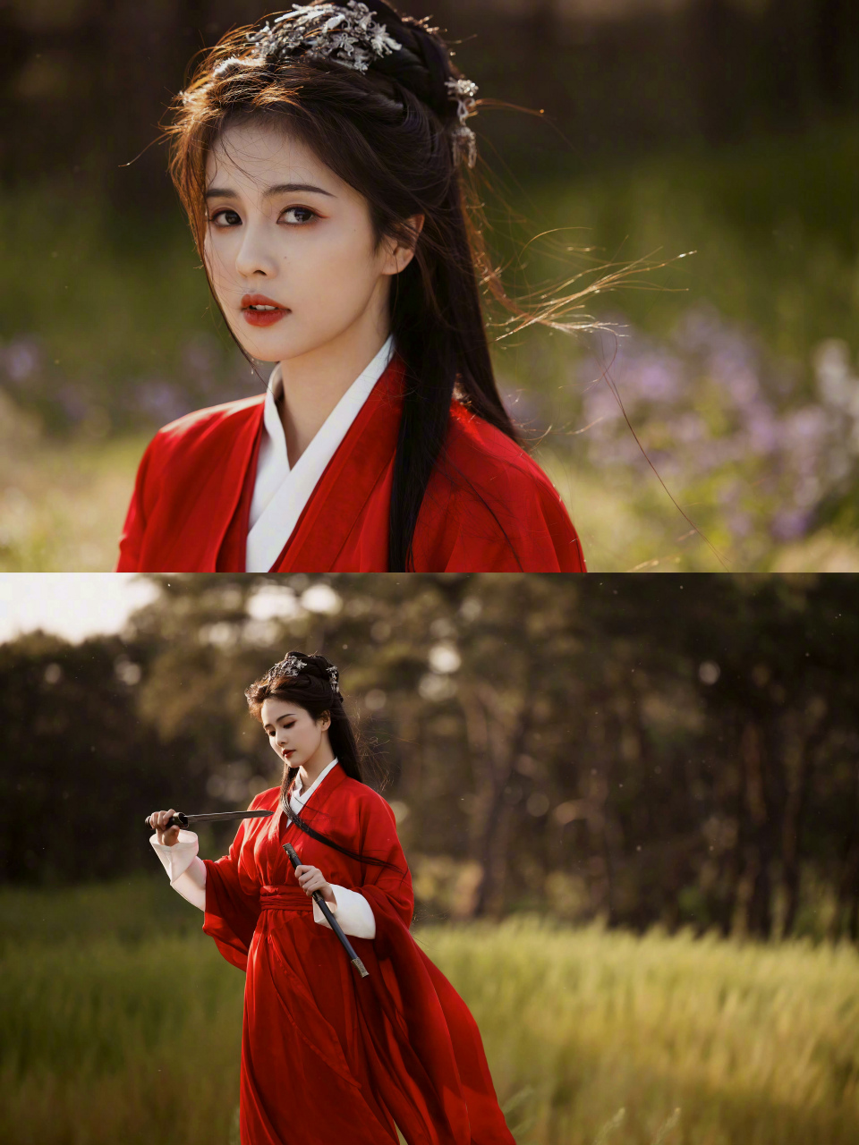 一袭红衣尽风华,疑是仙子从天降 -白鹿#诗词# #汉服