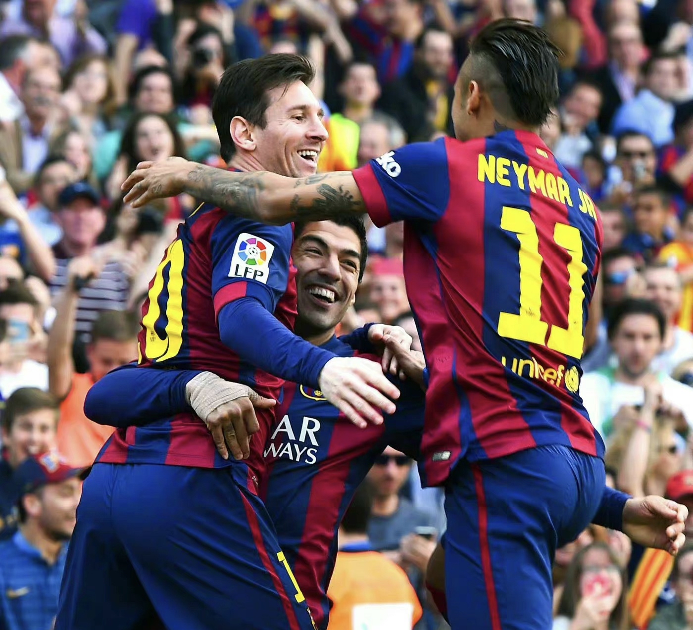 梅西内马尔苏亚雷斯三兄弟