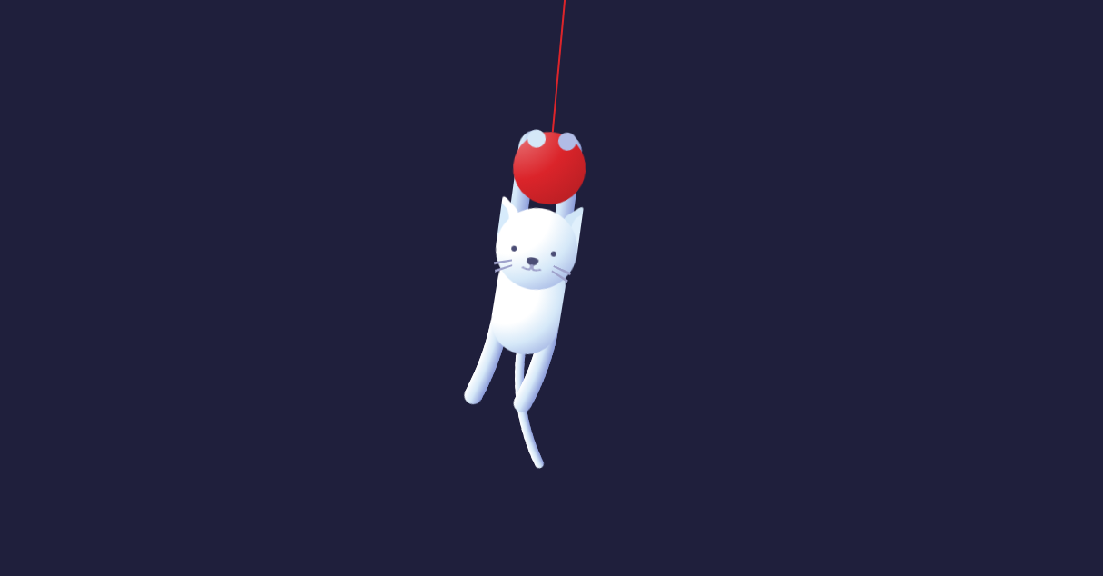 吊挂着动态猫咪CSS3源文件动画特效-萌果小站