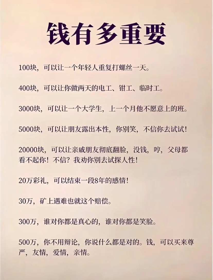 钱对我们有多重要?