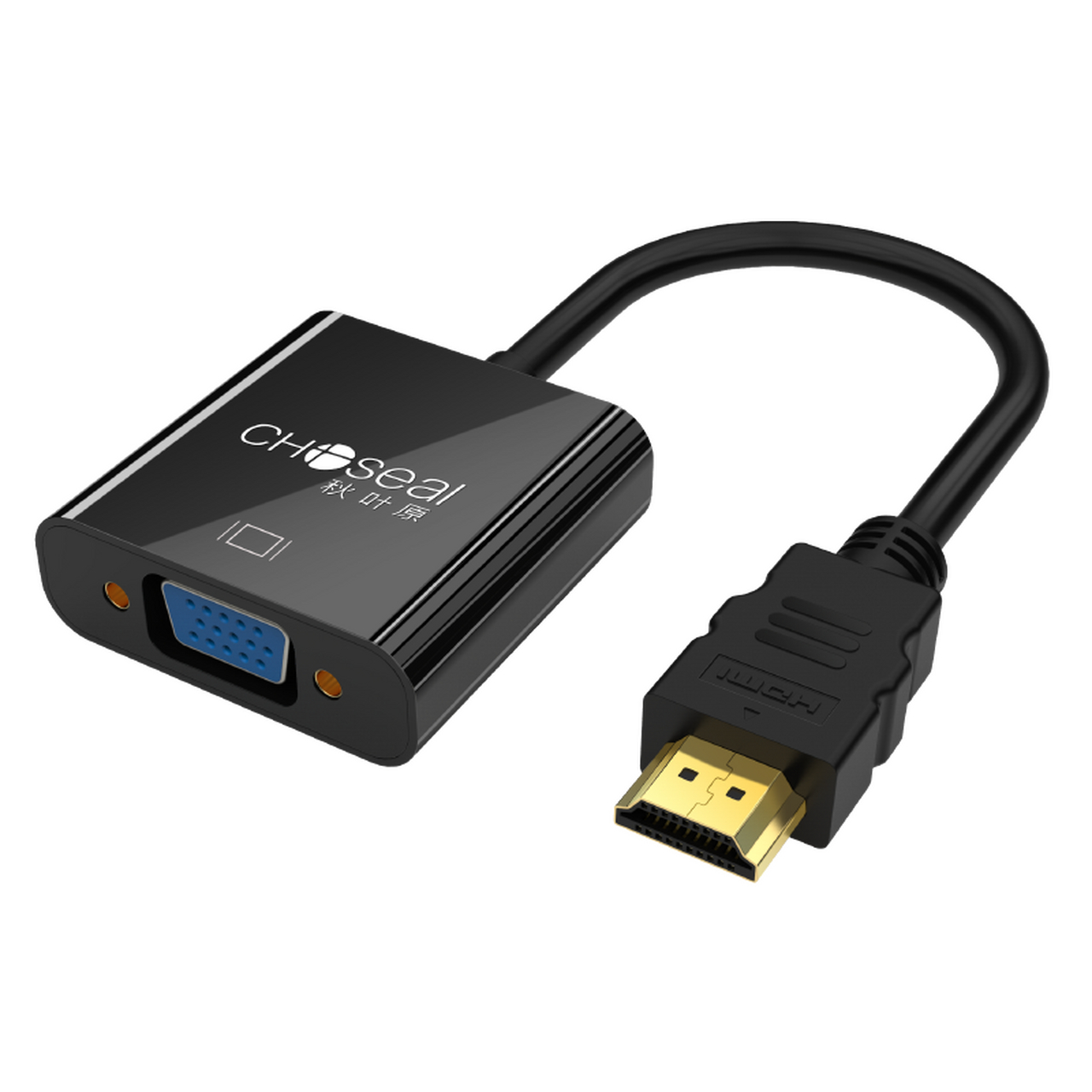 秋叶原(choseal)hdmi转vga线转接器 高清视频转换头 小米电脑盒子连接