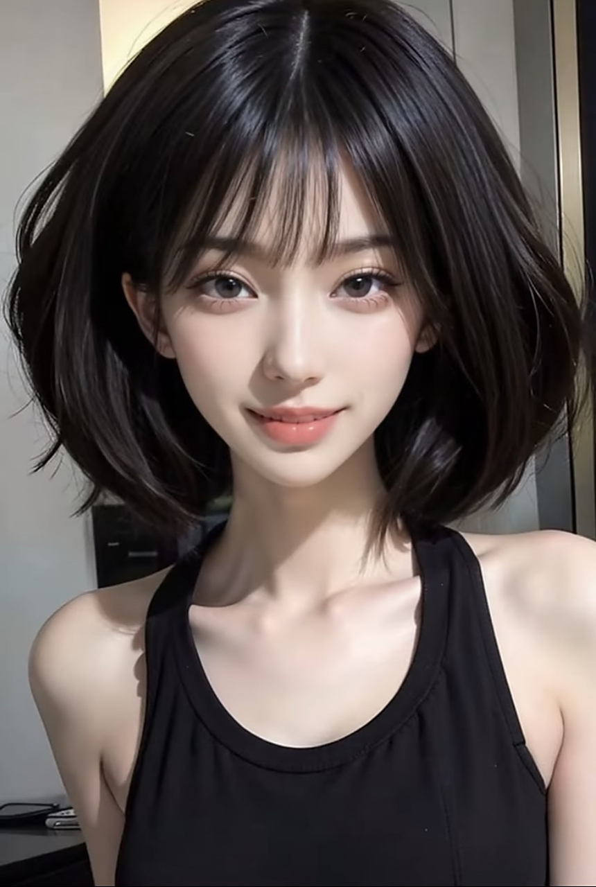 如何正确拿捏水母头# #美女写真# #ai绘画