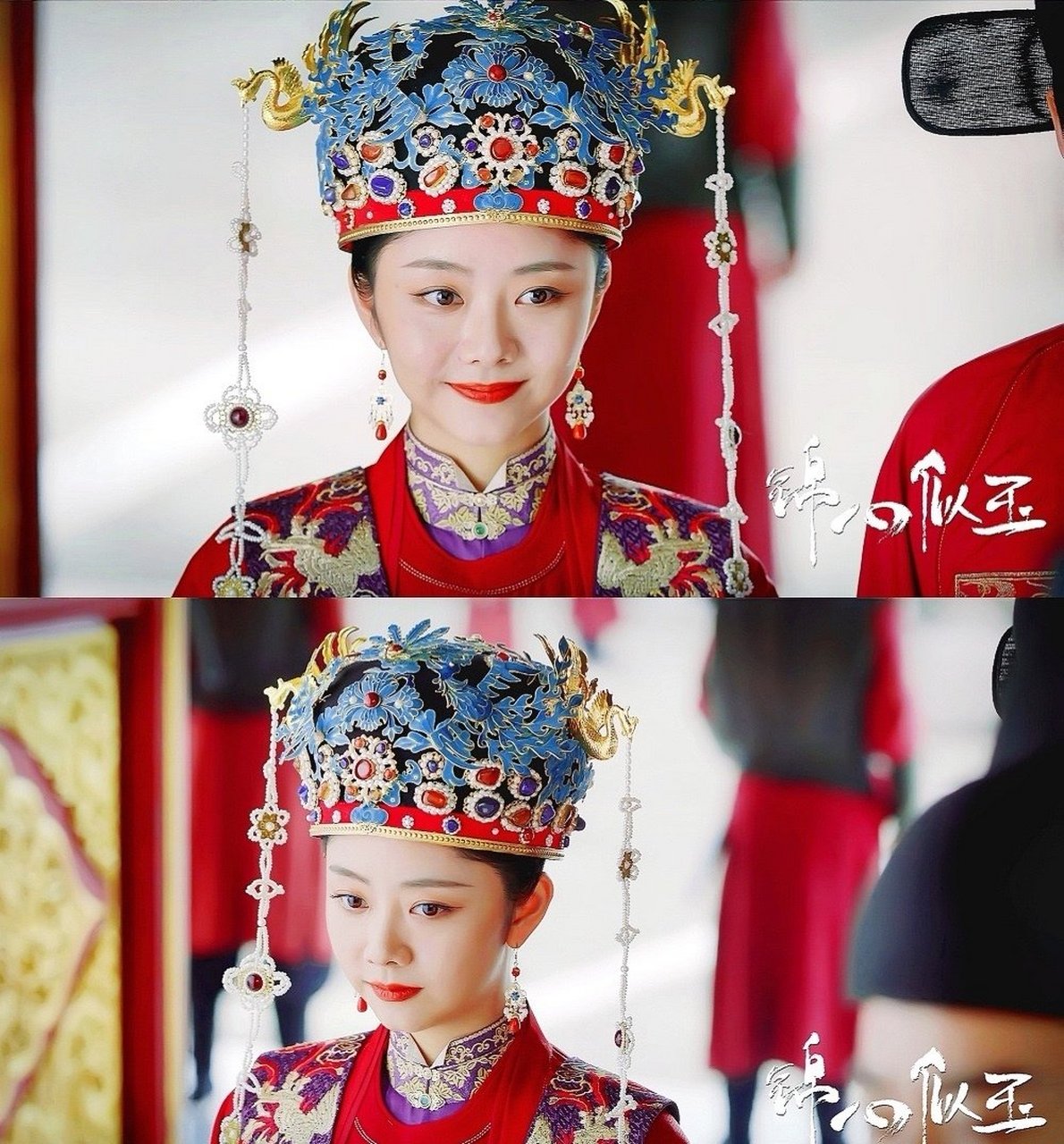 谭松韵红色朝服造型# 《锦心似玉》十一娘与侯爷一起进宫,这套红色