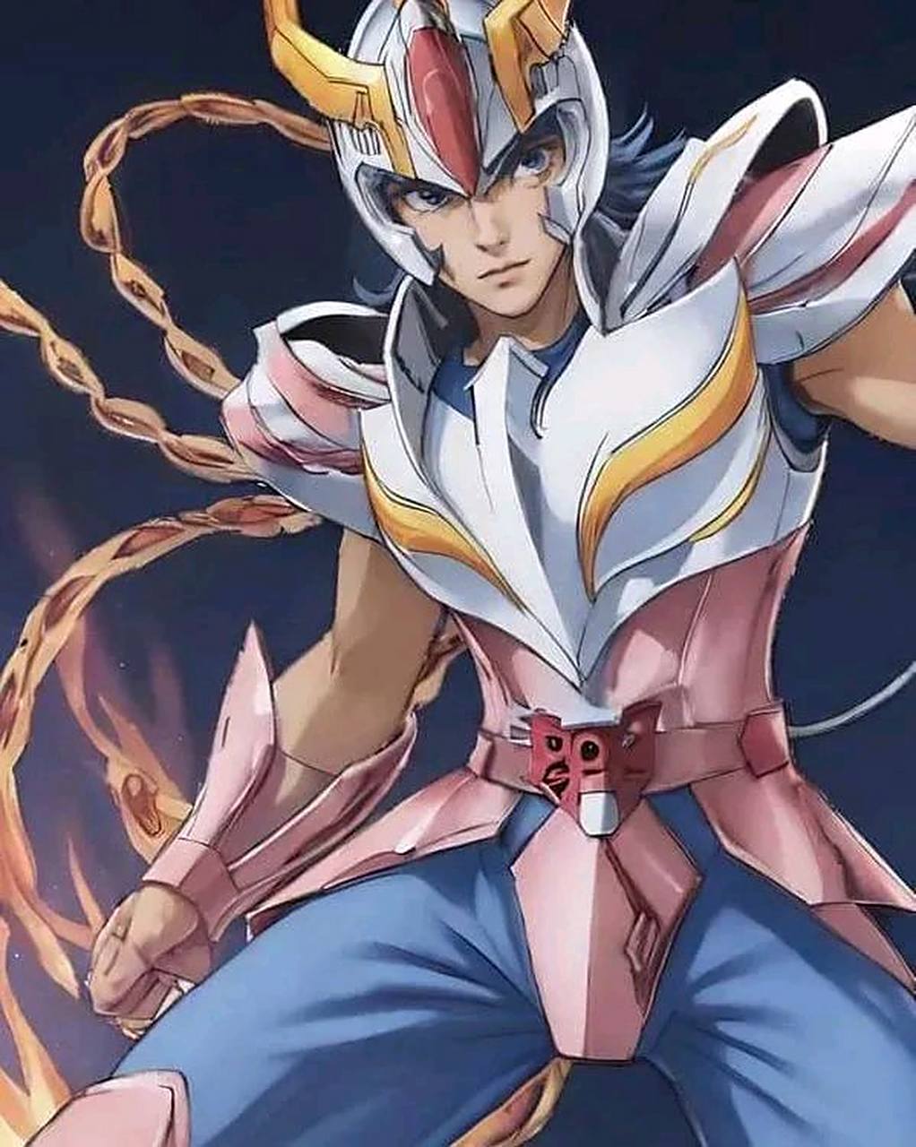 一组ai生成的青铜圣斗士凤凰座一辉的插画,这次圣衣竟然对了.