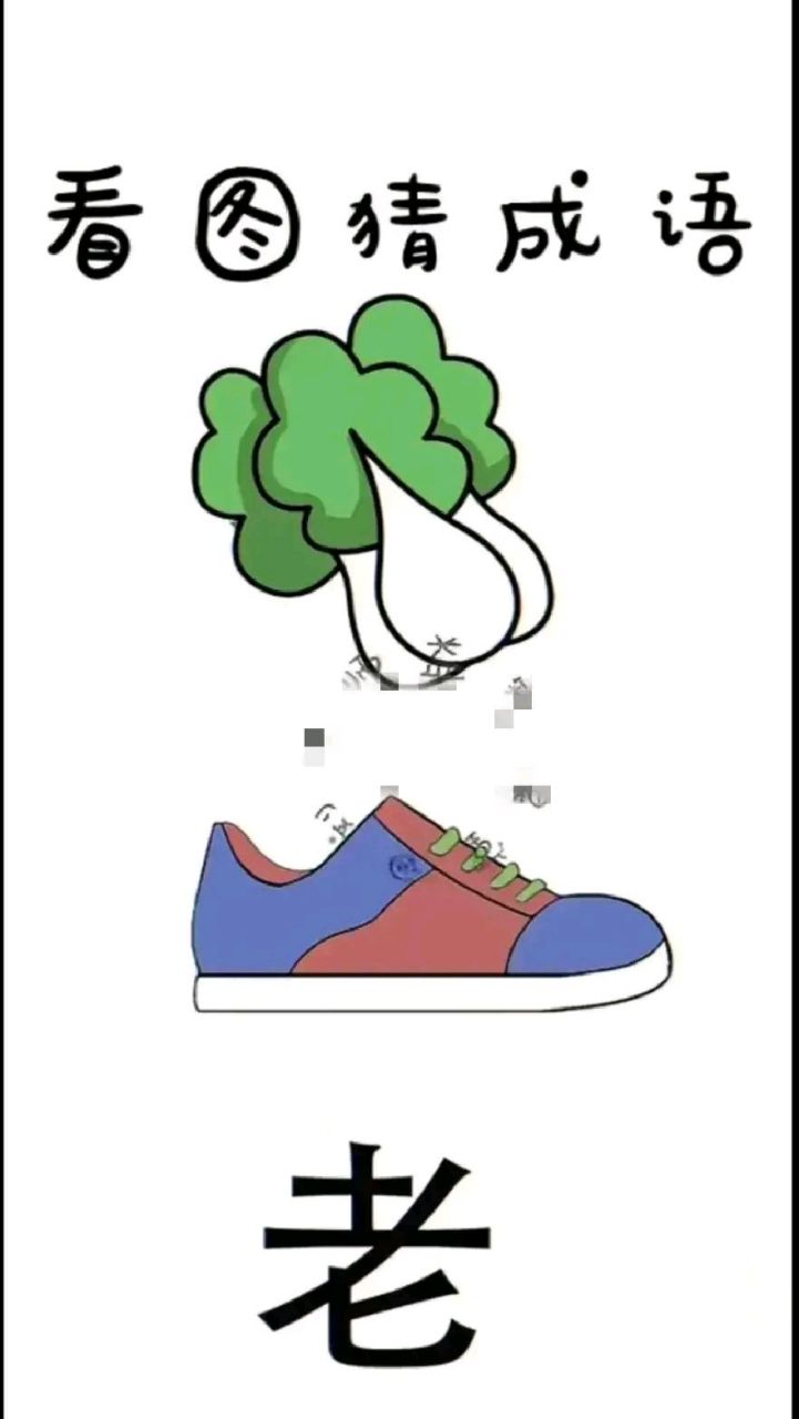 一颗白菜,一只鞋,一个老字,这个成语比较简单,有和我猜的结果一样吗