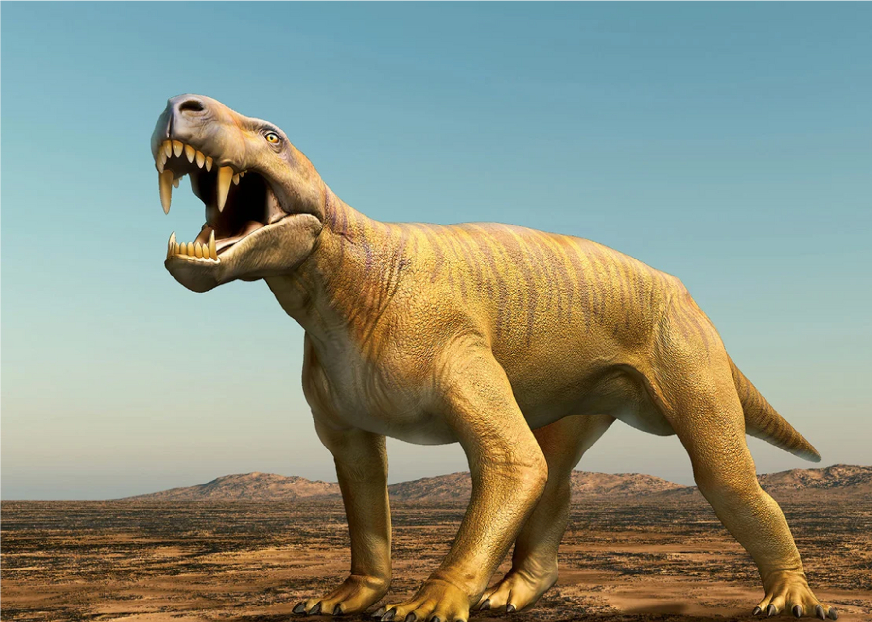 5亿年前的晚二叠纪,化石发现于俄罗斯 狼蜥兽体长可达3