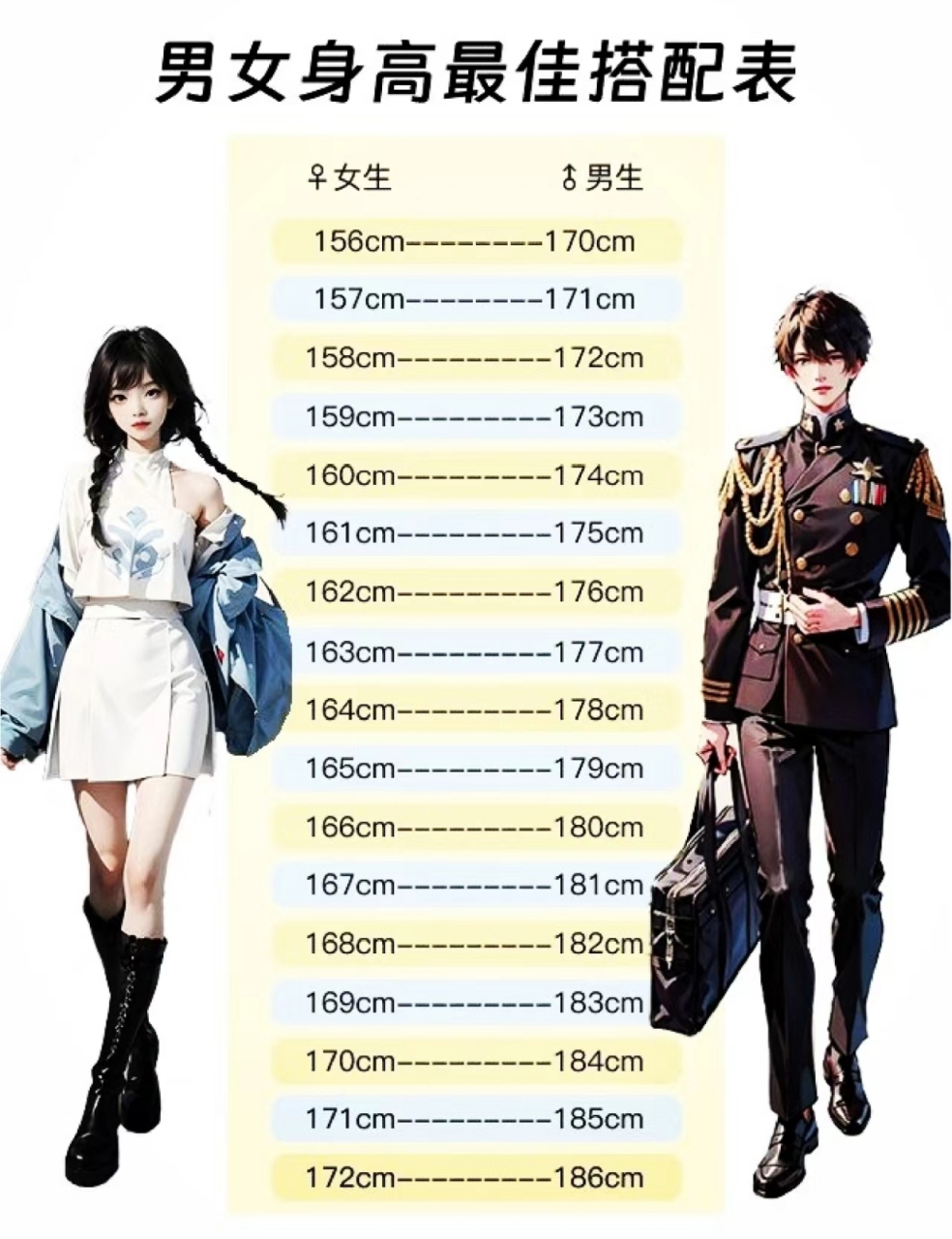 男女最佳身高差,你怎么看?