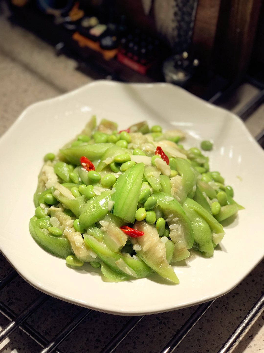 家常菜系列之毛豆烧丝瓜