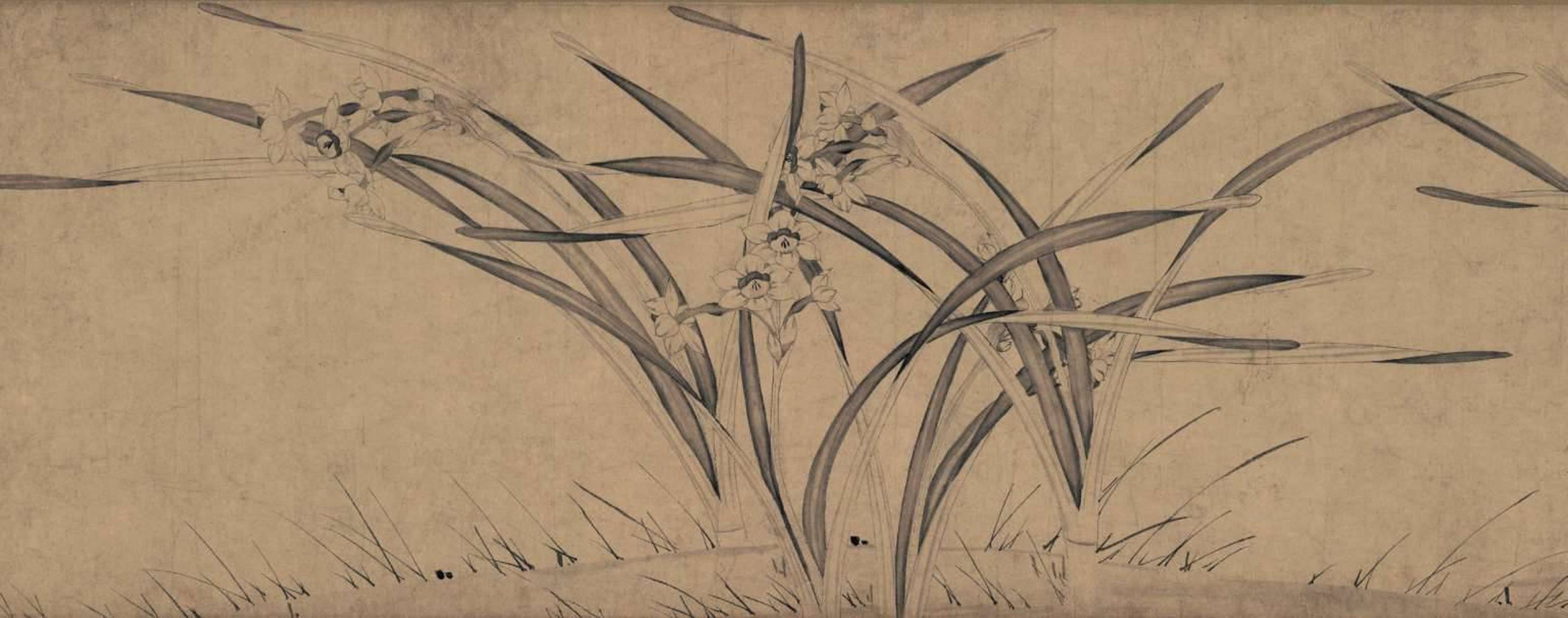 6厘米,横675厘米,南宋赵孟坚作,天津博物馆藏.