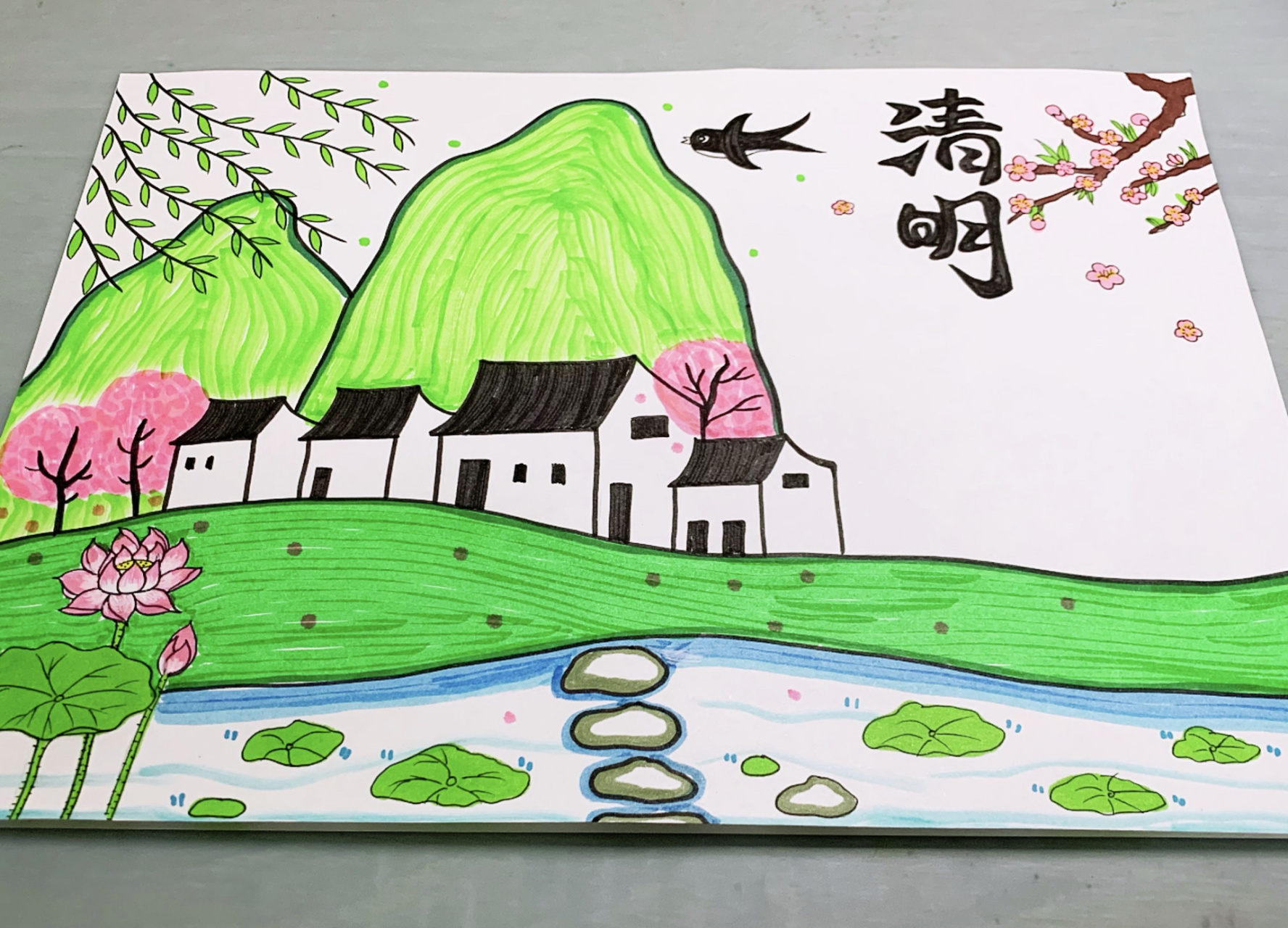 清明节手抄报 清明节90名踏青节,在仲春与暮春之交,也就是冬94后