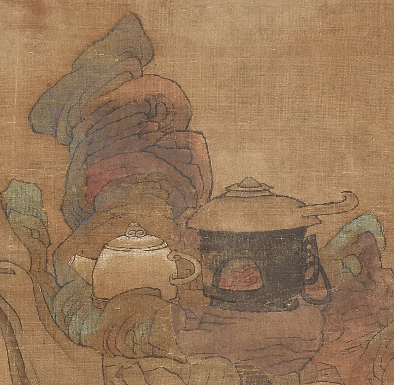 明 陈洪绶 品茶图轴69  75cm×53cm 绢本设色  朵云轩藏 6767