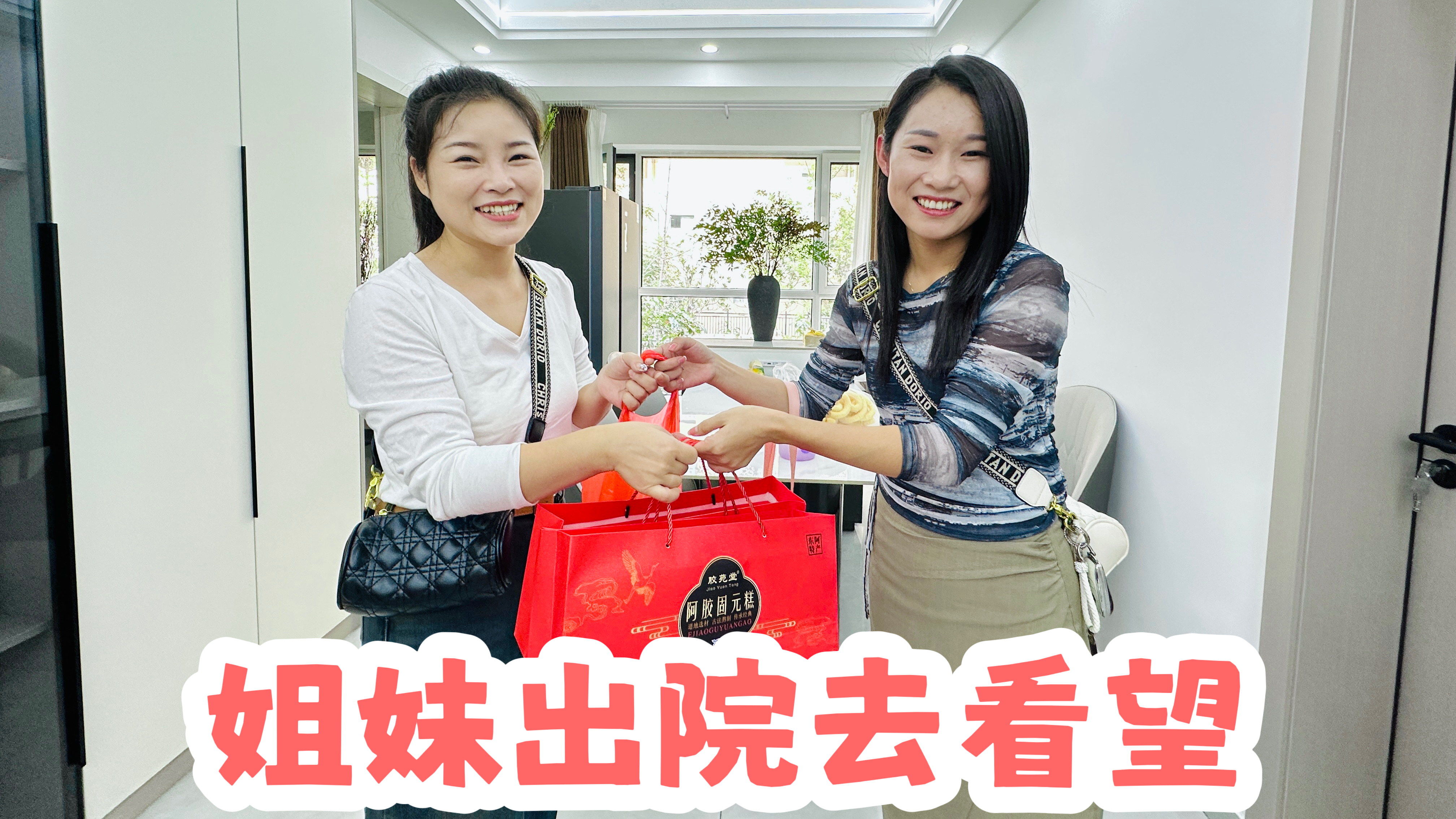 好姐妹小手术出院,提着大补品去看望,一群人吃上了铁锅炖大鹅