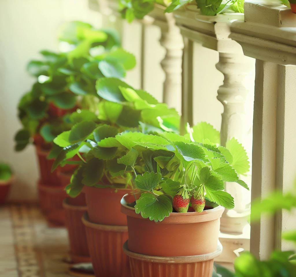 阳台种草莓,享受甜蜜