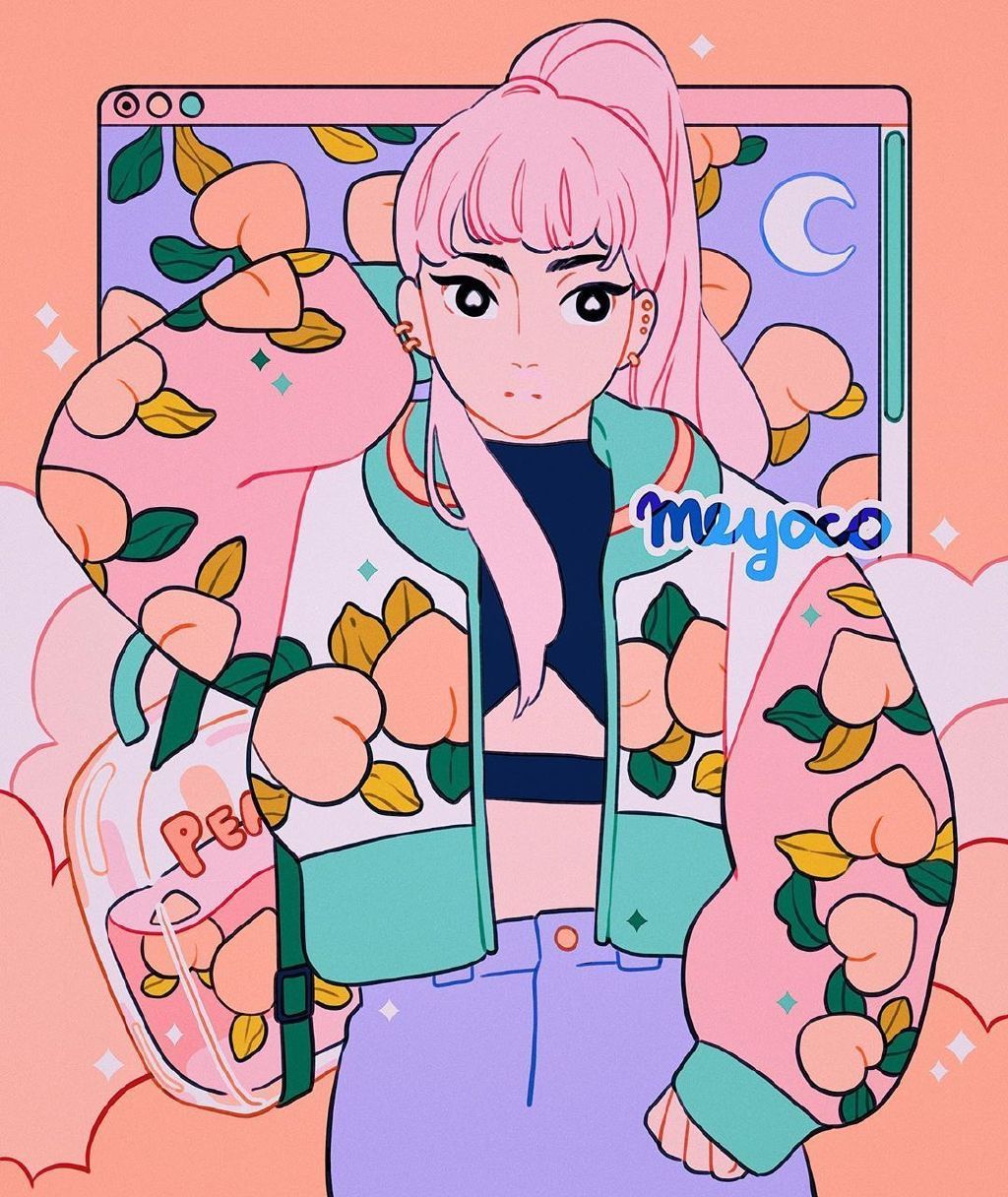 插画师:meyoco,可爱的色彩,可爱的人物!