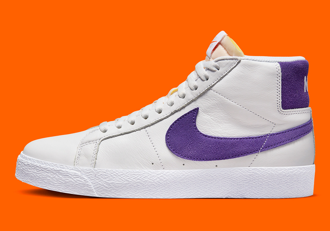 nike sb 最新"court purple"橙色标签系列包括 blazer mid