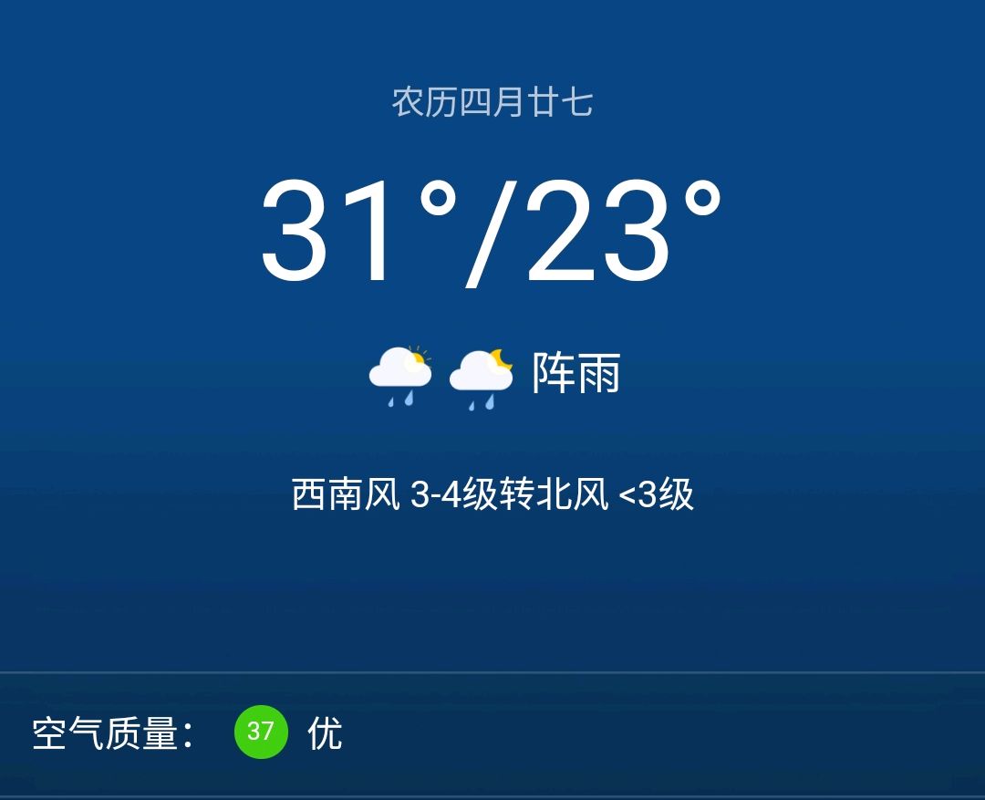 長沙:6月18日天氣預報,今天有陣雨,降雨降溫!