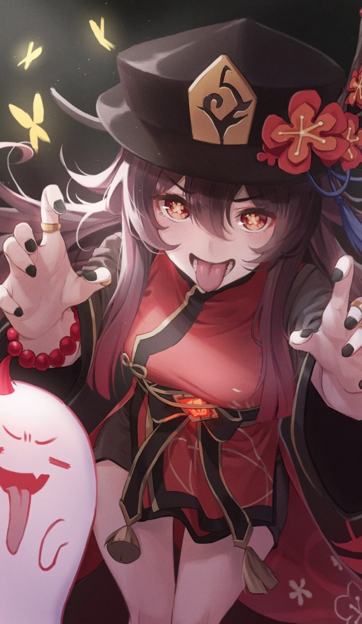 扮长舌鬼吓唬旅行者的胡桃