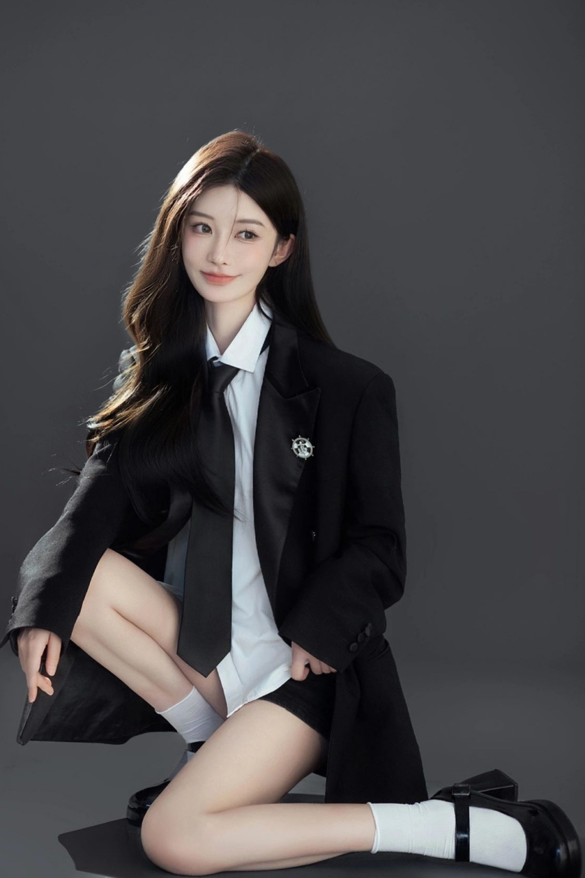 小众不撞款的黑白配西装写真