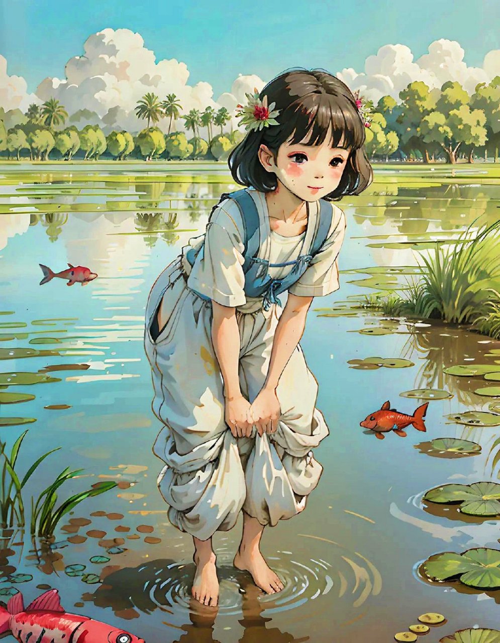 " 治愈系插画 . "插画师|呜呜不停 #沐风教育# #绘画# #插画