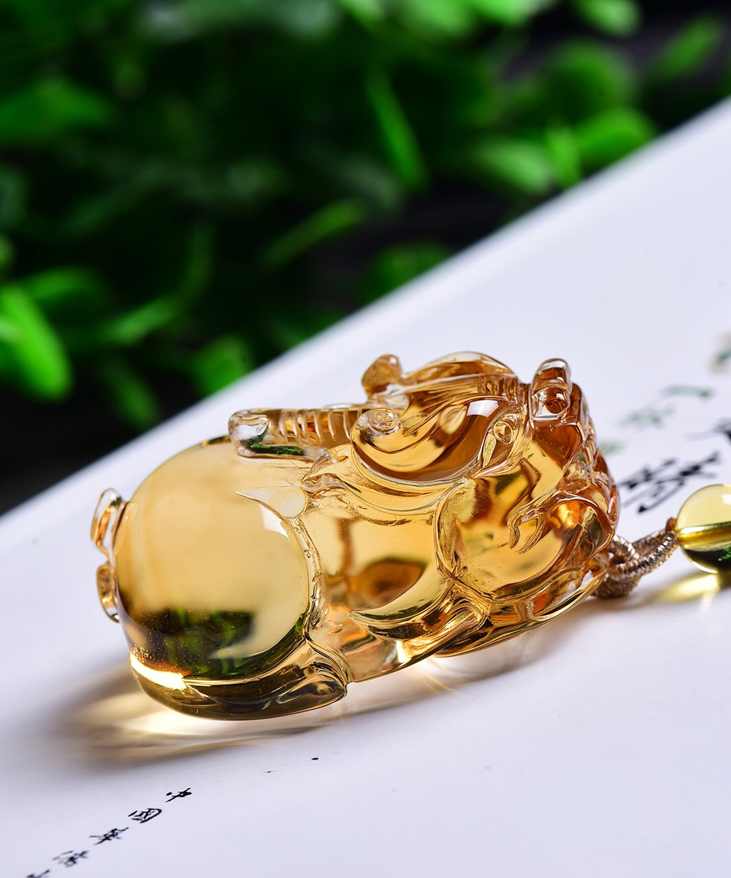 天然巴西天然黄水晶貔貅吊坠,大师雕刻,每一处细节都完美!#貔貅吊坠